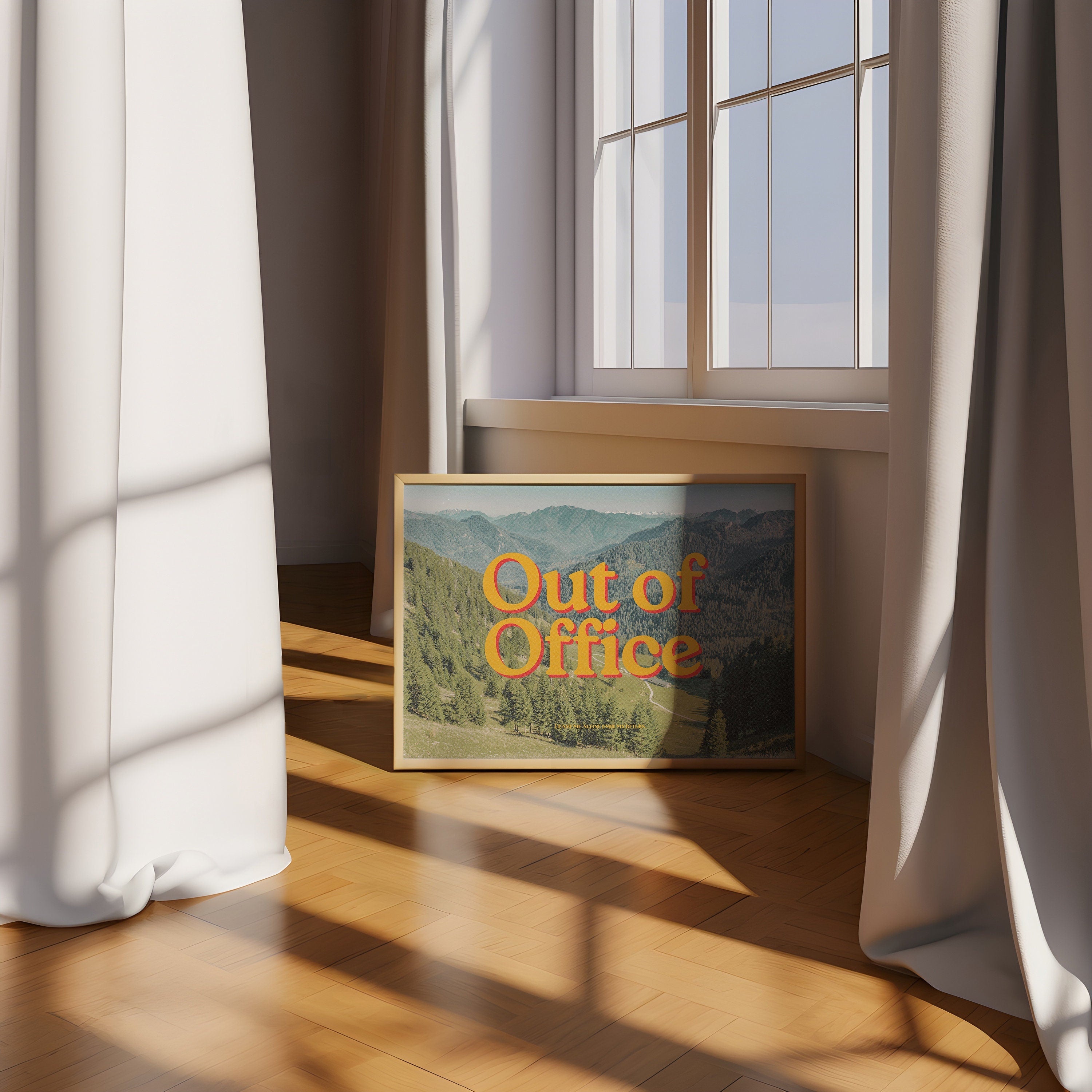 Digital Art Prints, Out of Office Wall Art, Retro Photograph Prints, Out of Office Poster, Fun Office Art, Trendy Art Print
