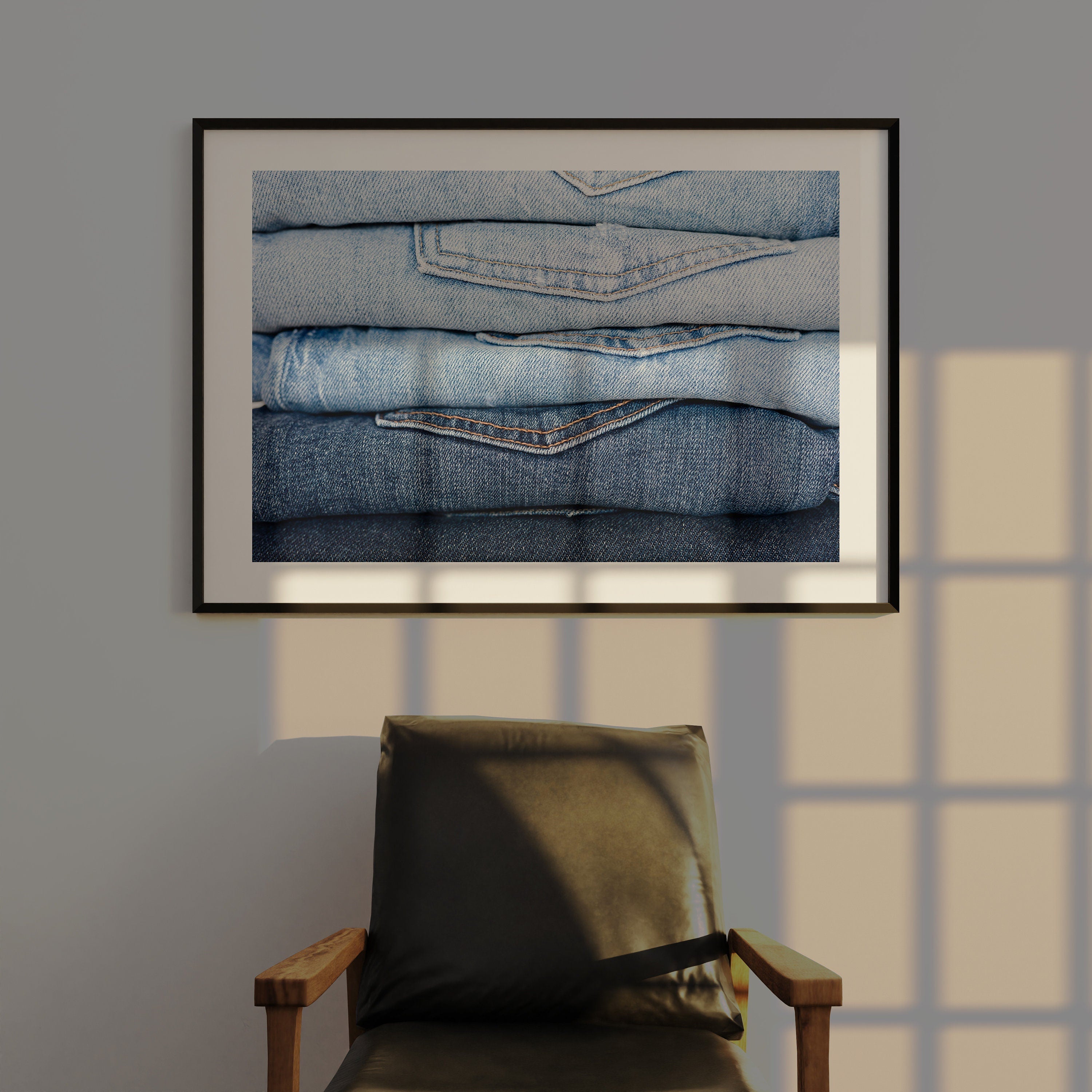 Denim Abstract Digital Art Print