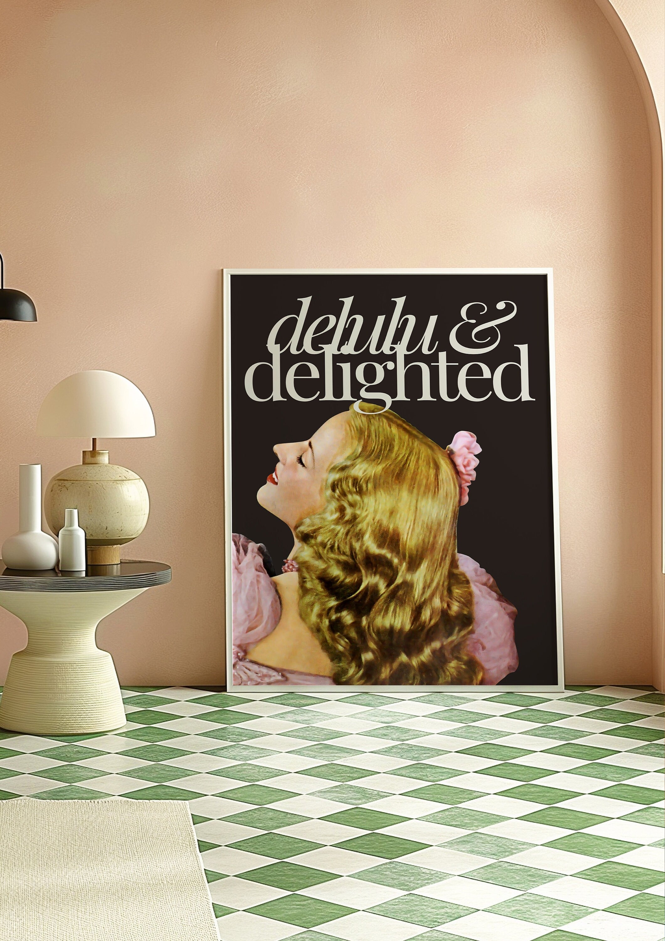 Wall Art Print, Retro Aesthetic Art,Apartment Art,Feminist Art,Living Room Decor,Pulp Pinup Art, Pulp Art Print, Retro Funny Women Art