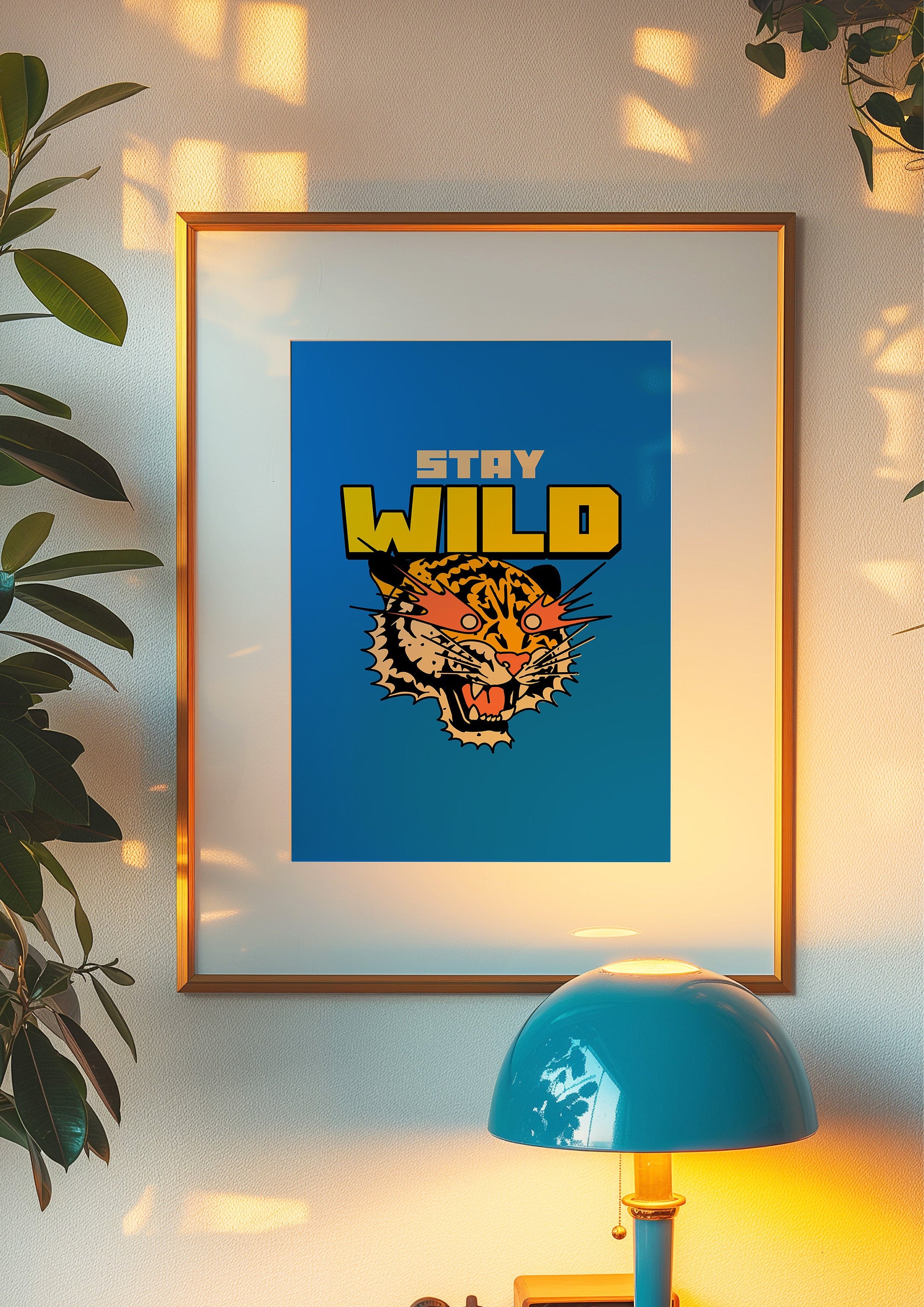 Digital Prints, Trendy Tiger Prints, Tiger Art Print, Funky Art Prints, Dorm Decor, Digital download, Kids Room Art, Minimal Animal Poster