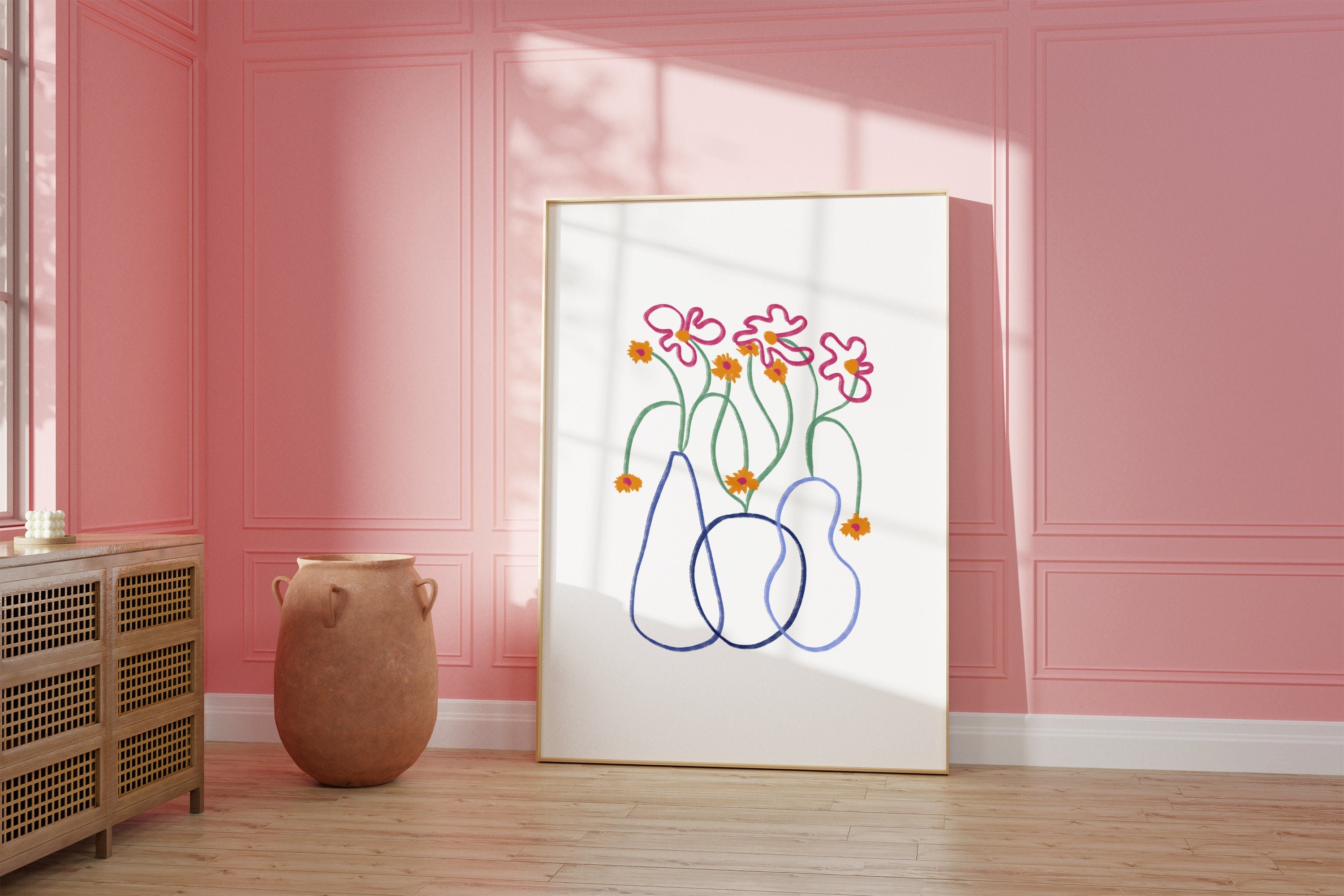Gallery Set of 3 Floral Digital Art Prints