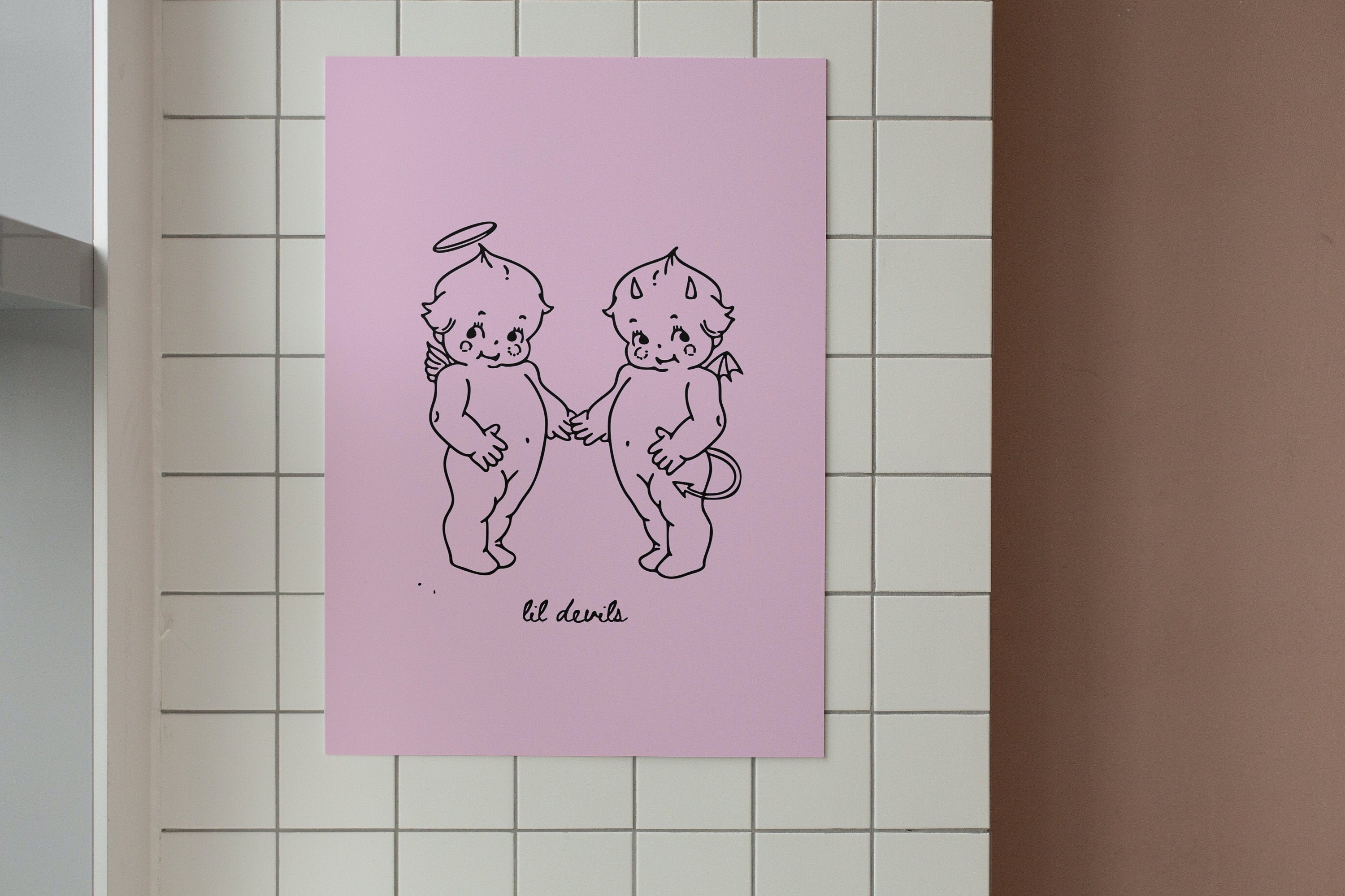 Gallery Wall Set of 8 Pink Digital Art Prints