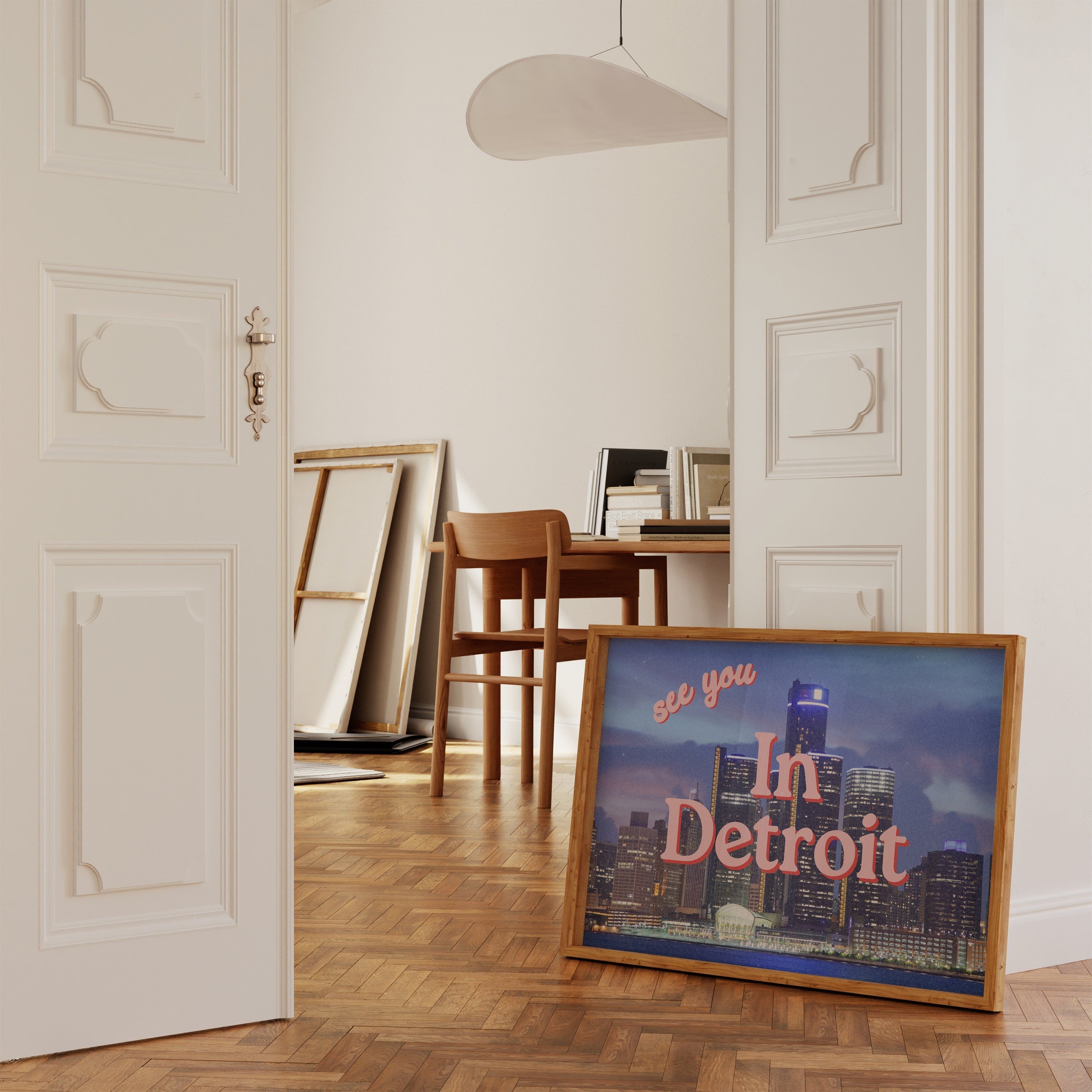See you in Detroit, Michigan Art Print, Detroit Art, Detroit posters, cute city prints, city art prints, horizontal art, Digital art print