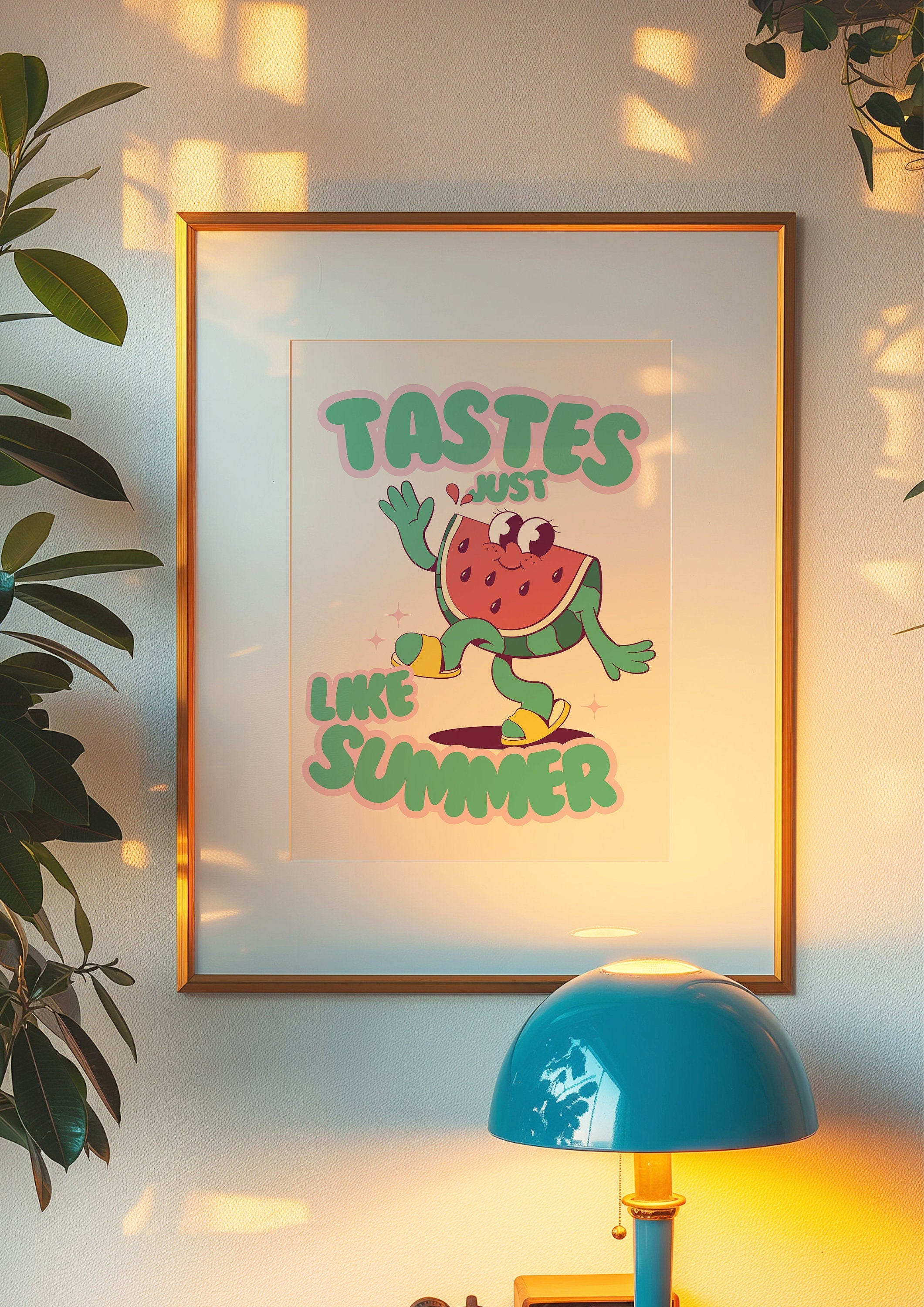 Watermelon Poster, Retro wall Art, Watermelon Prints, Kitchen Decor, Digital Download, Wall Decor, Large Printable Art, Fruit prints