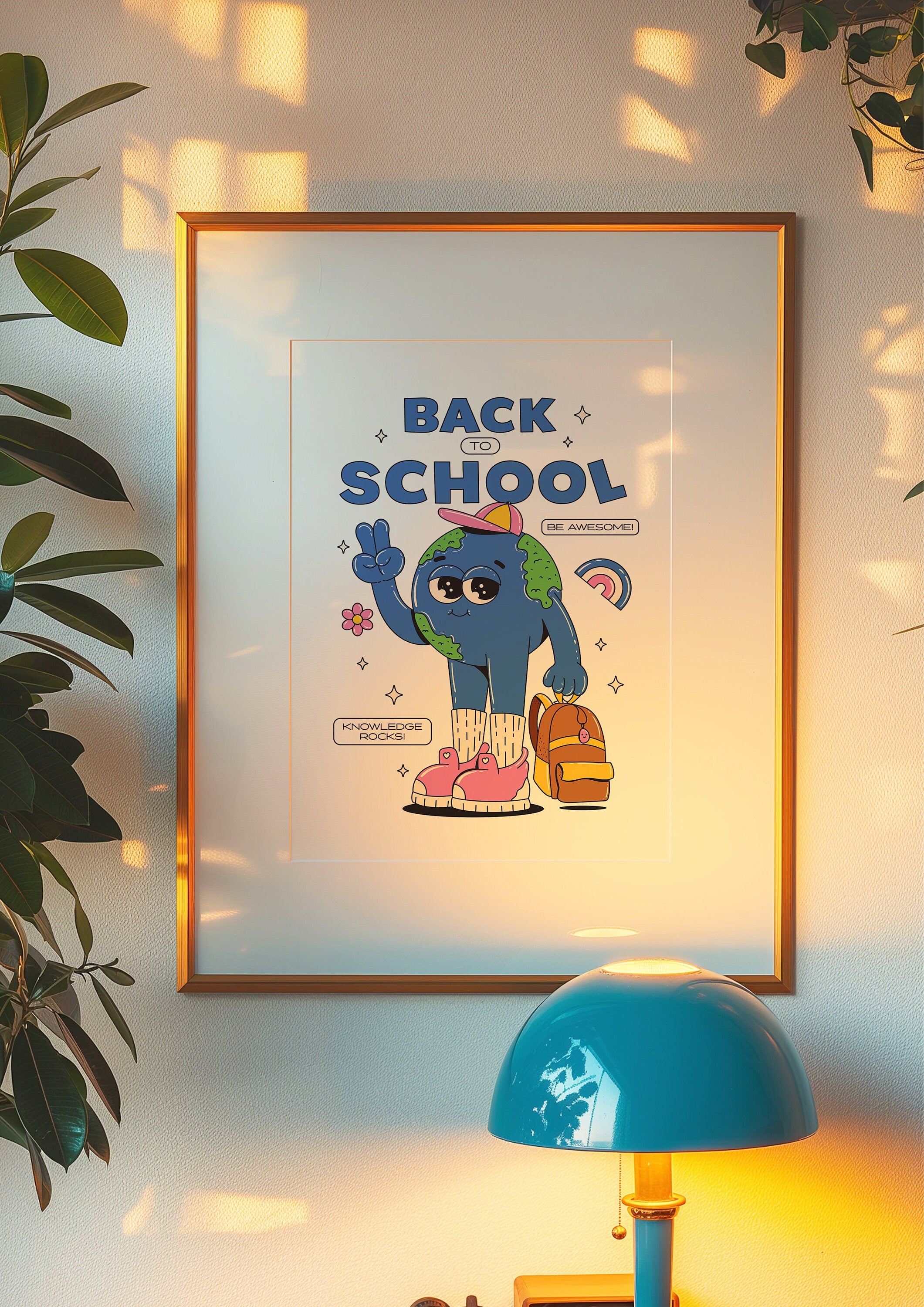 Classroom Art, Kids Room Art, Downloadable Print, Cartoon Art, Back to School Art, Trendy Posters, Vintage Mascot Art, Cute Positive Poster