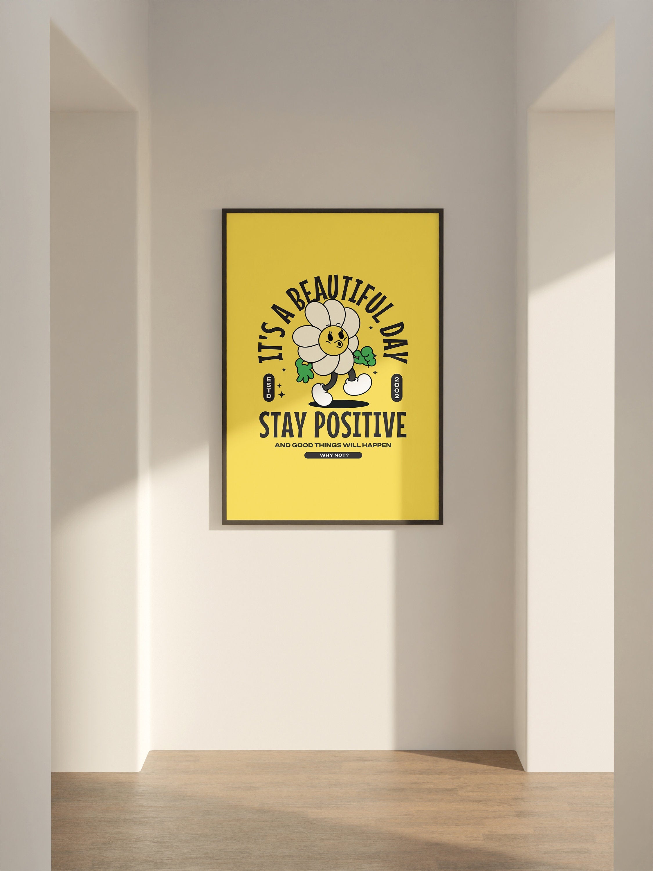 Beautiful Day Prints, Trendy Girly Print, Fun Yellow Art, Positivity Art Print, Positive Print, Inspiration Print, Office Art Print