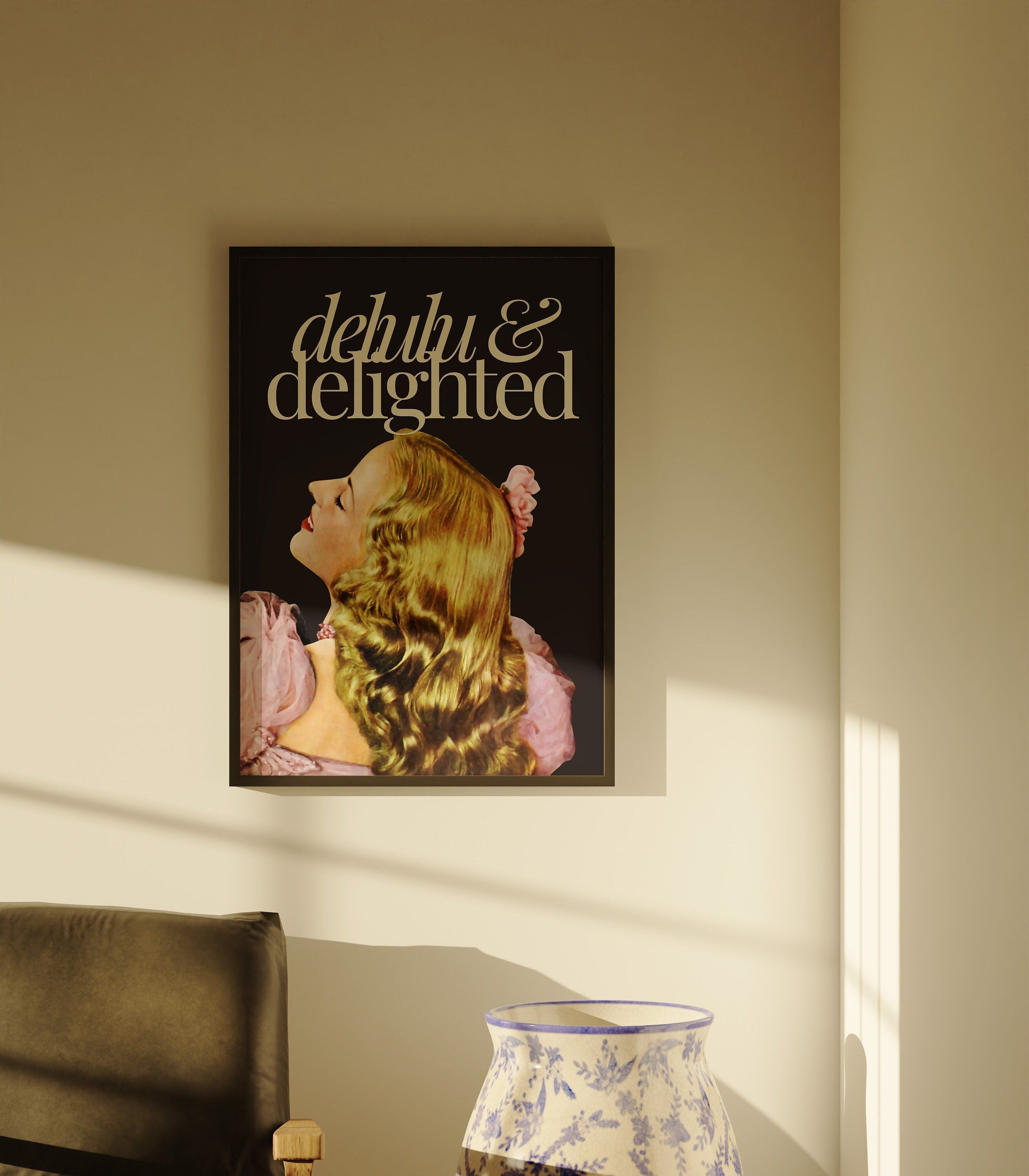 Wall Art Print, Retro Aesthetic Art,Apartment Art,Feminist Art,Living Room Decor,Pulp Pinup Art, Pulp Art Print, Retro Funny Women Art