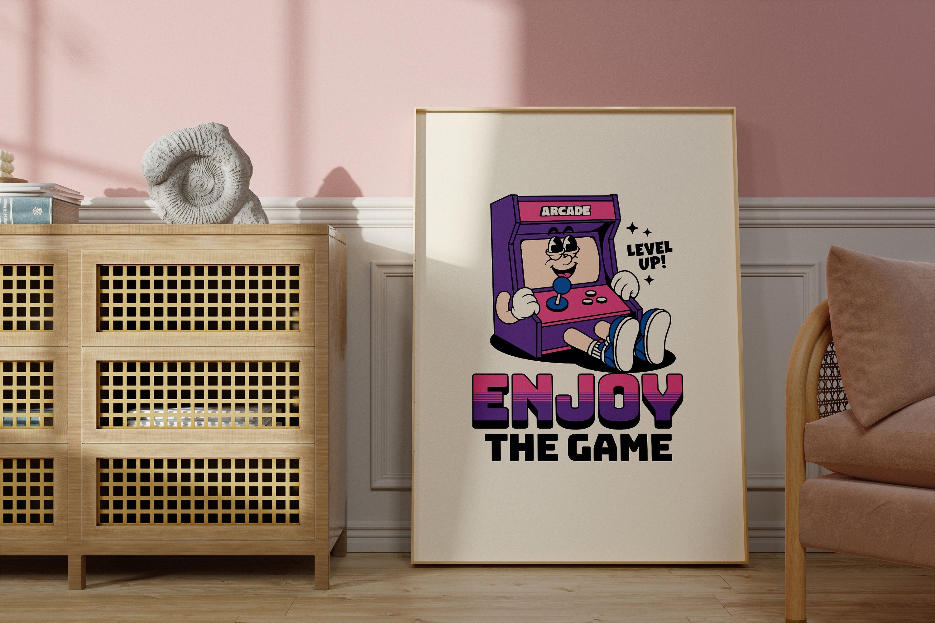 Video Game Print, Kids Poster, Retro Cartoon Art, Games Poster, Kids Room Decor, Gaming Wall Art, Gift, Digital Print Download