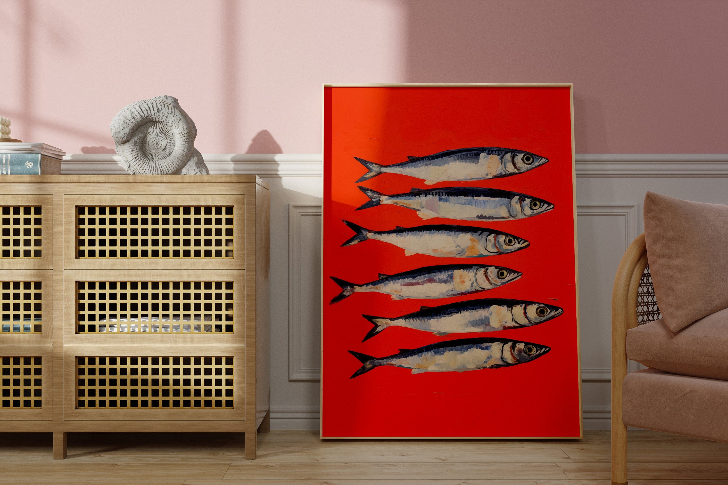 Fish Art, Trendy Art Prints, Kitchen Decor, Digital download, Trendy Kitchen, Wall Art Print, Sardines Posters, Fish Art Print, Kitchen Art