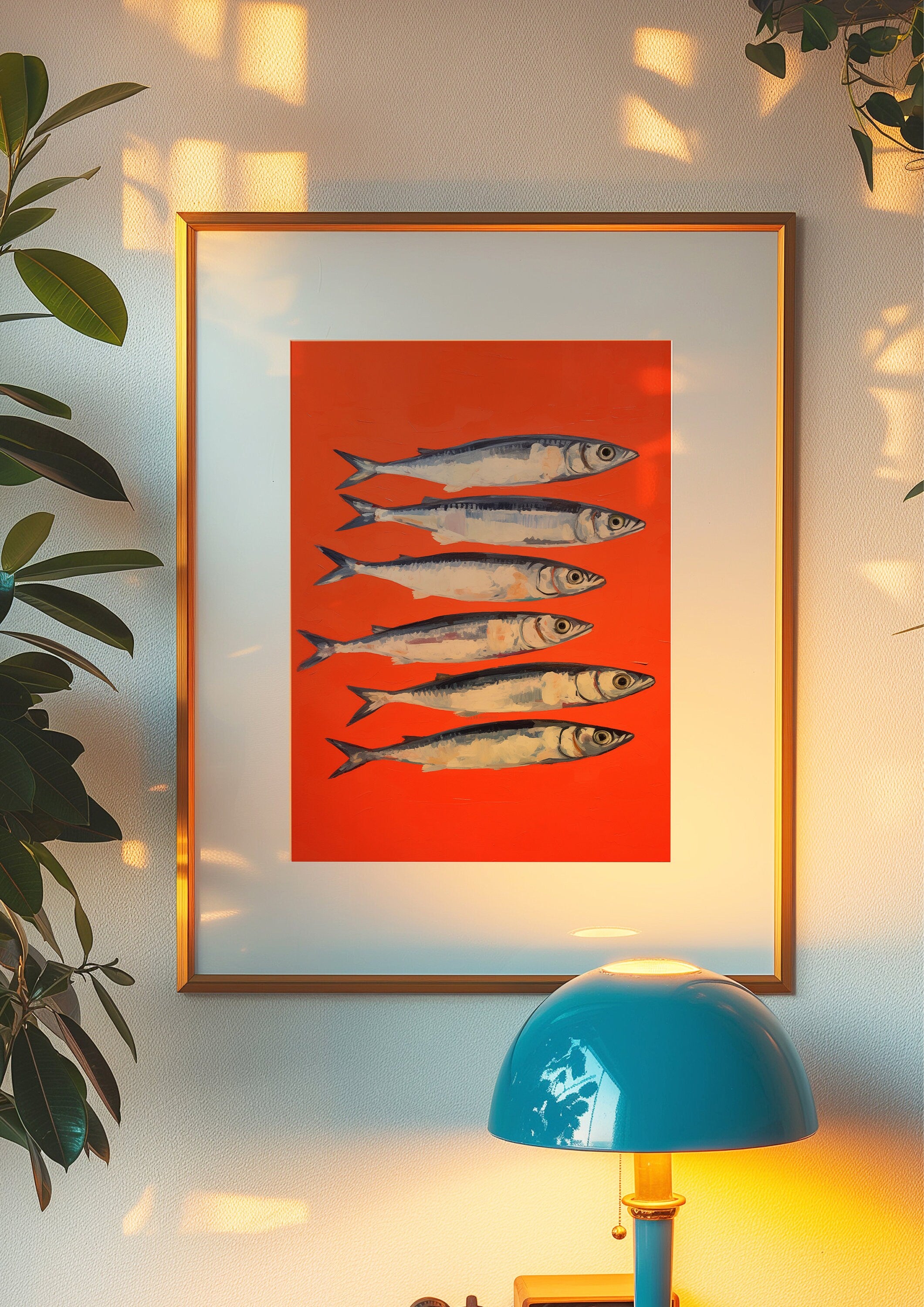 Fish Art, Trendy Art Prints, Kitchen Decor, Digital download, Trendy Kitchen, Wall Art Print, Sardines Posters, Fish Art Print, Kitchen Art