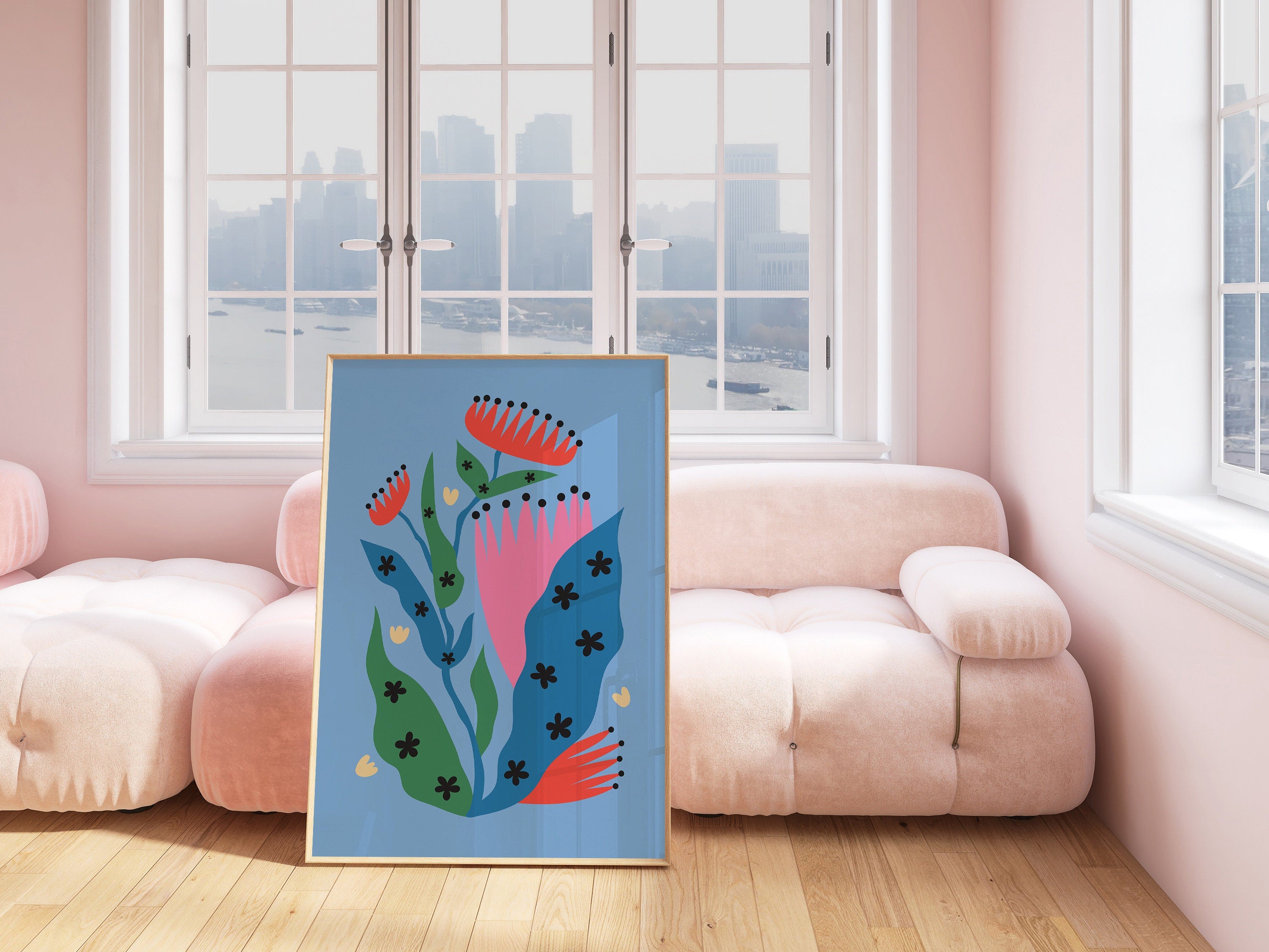 Flowers Print, French Wall Art, Abstract Flowers Print, Botanical Poster, Abstract Wall art Line Drawing Still life Aesthetic Groovy Room