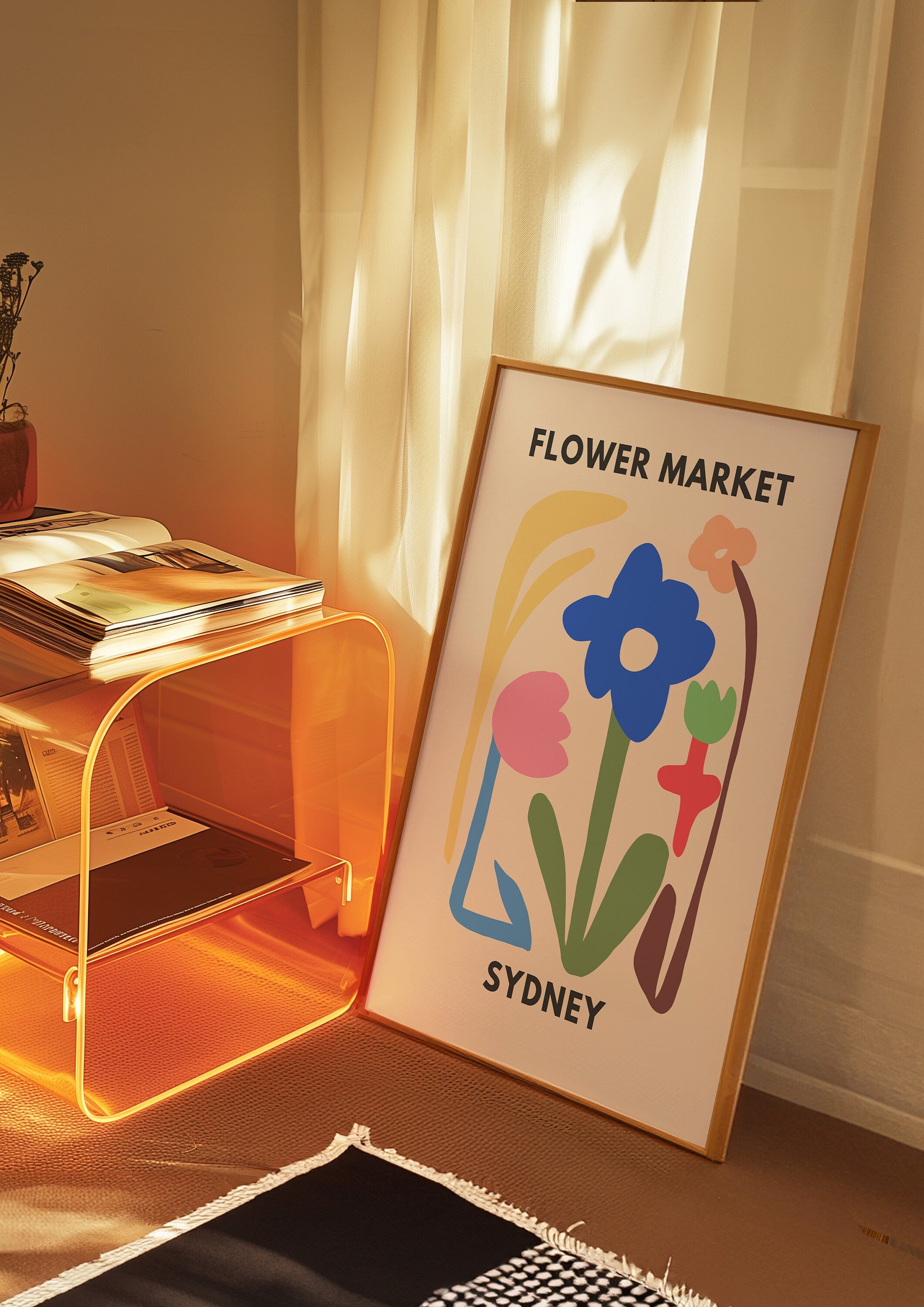 Flower Market Sydney, Flower Market Poster, Flower Market Print, Flower Wall, Flower Shop, Home Decor Art, Flower Print, Bedroom Art