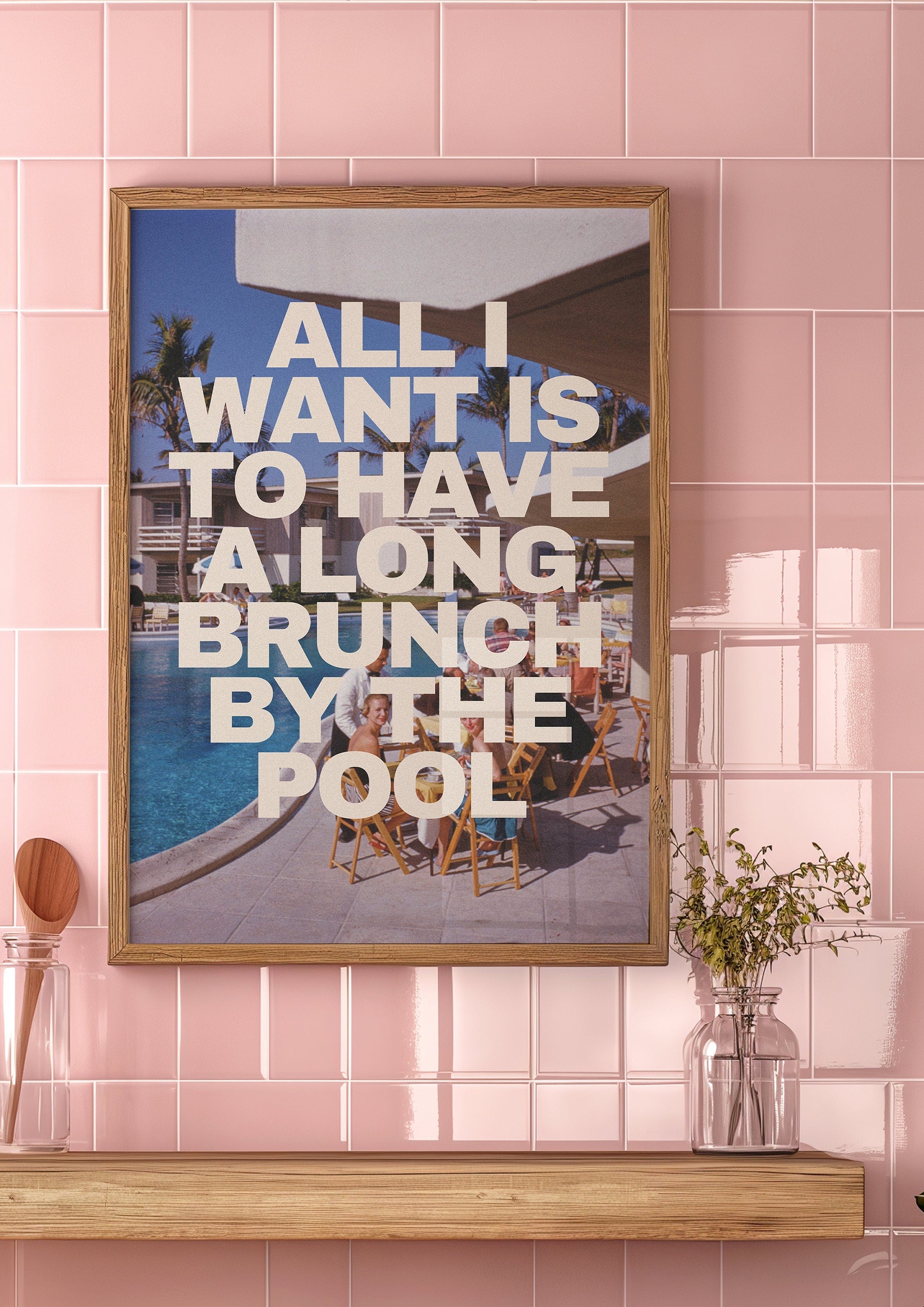 Brunch By The Pool Digital Art Print