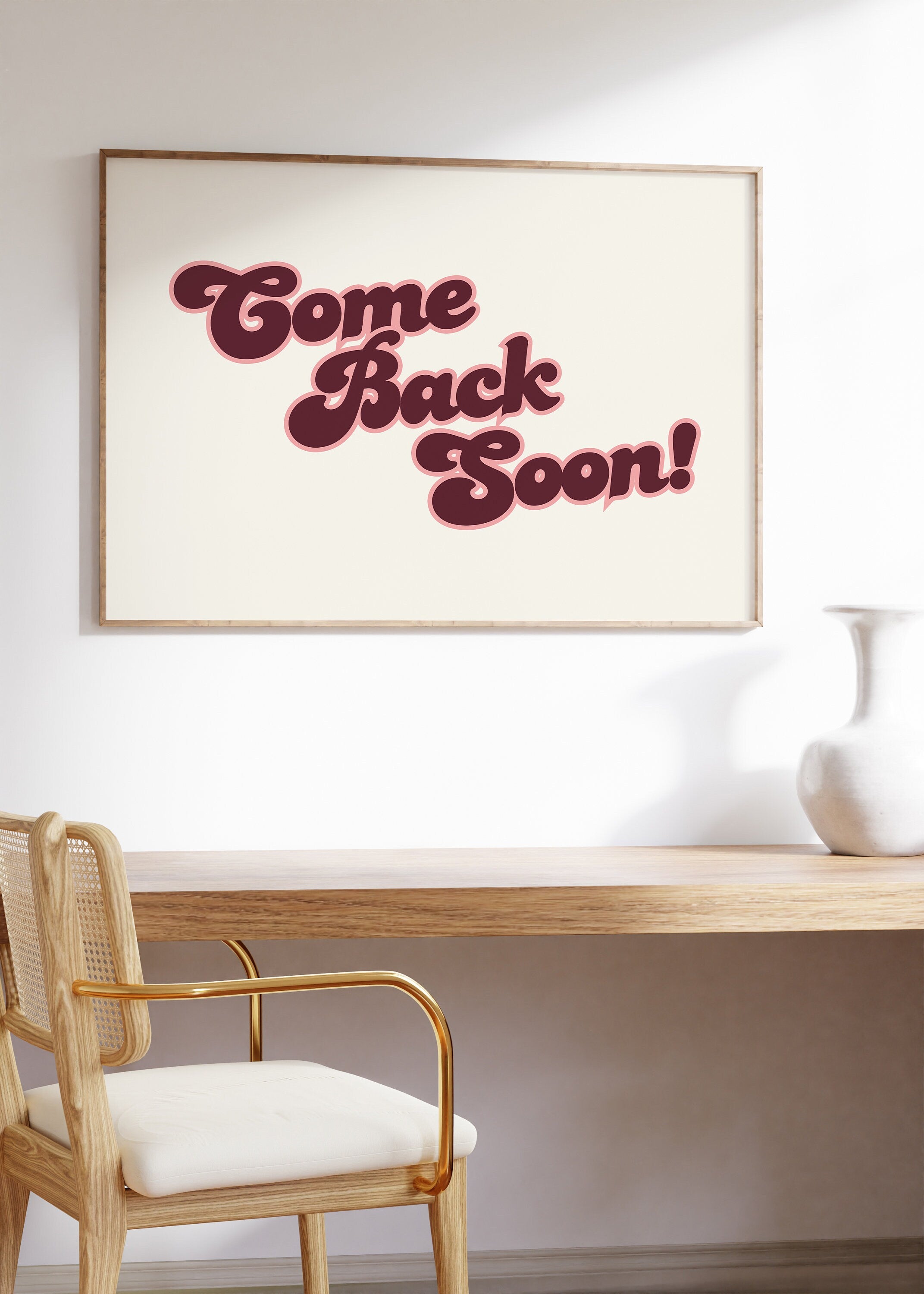 Come Back Soon Poster, Good Night Print, Modern Wall Art, Above Bed Poster, Minimal Wall Art, Bedroom Bathroom Print