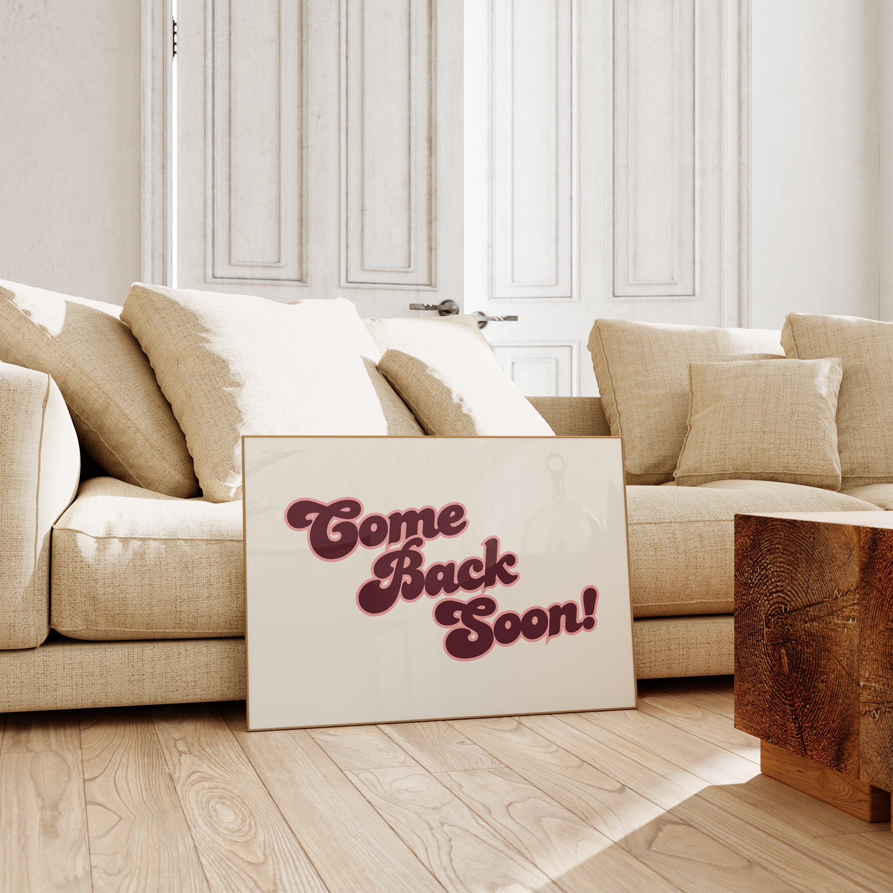 Come Back Soon Poster, Good Night Print, Modern Wall Art, Above Bed Poster, Minimal Wall Art, Bedroom Bathroom Print