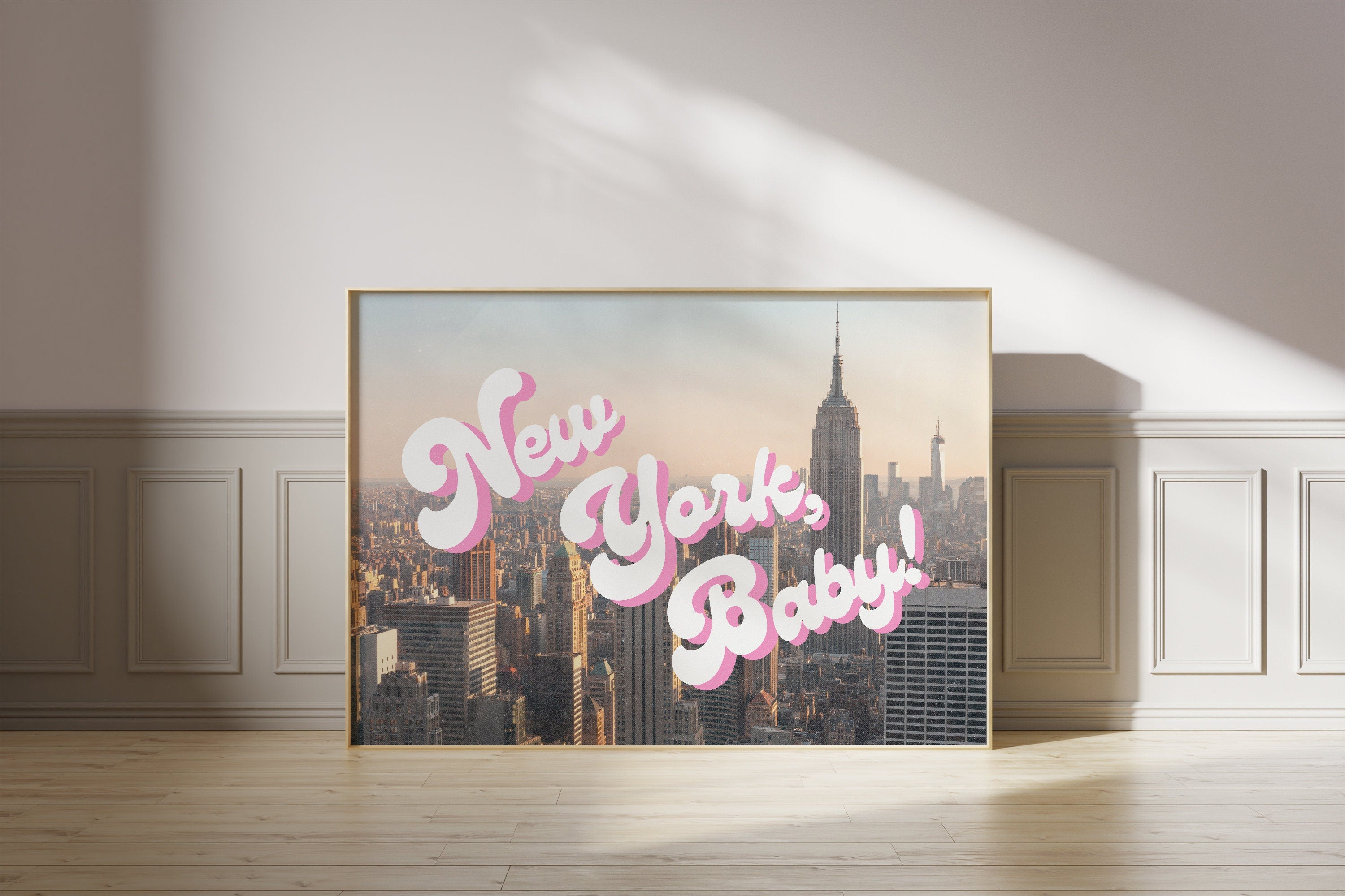 New York Postcard, New York Art, Retro NY Prints, Vintage Photo Prints, NYC Art, Trendy Art Print, New York Digital Print