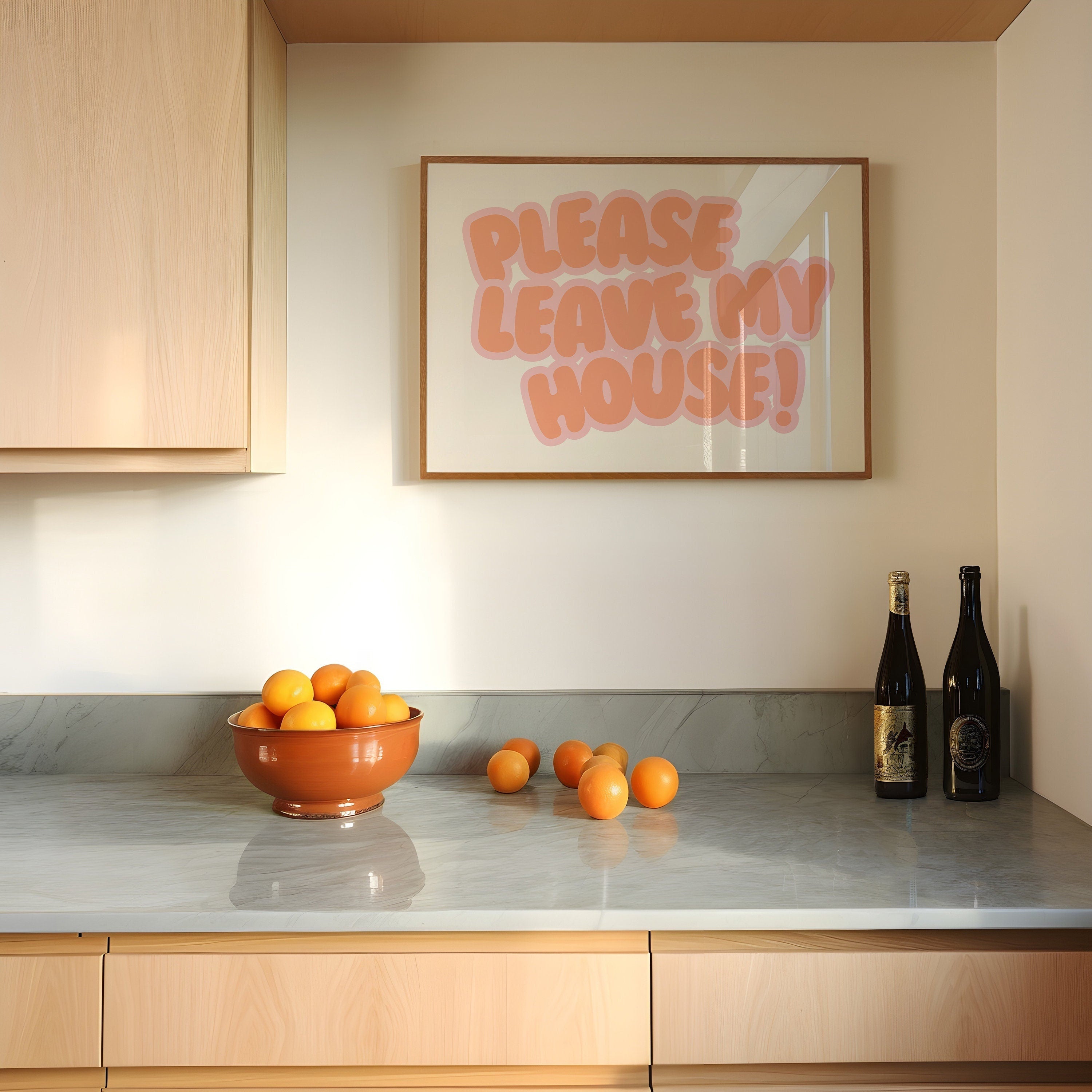 Please Leave Print, Modern Wall Art, Living Room Poster, Minimal Wall Art, Bedroom Bathroom Print, Entryway Art Print