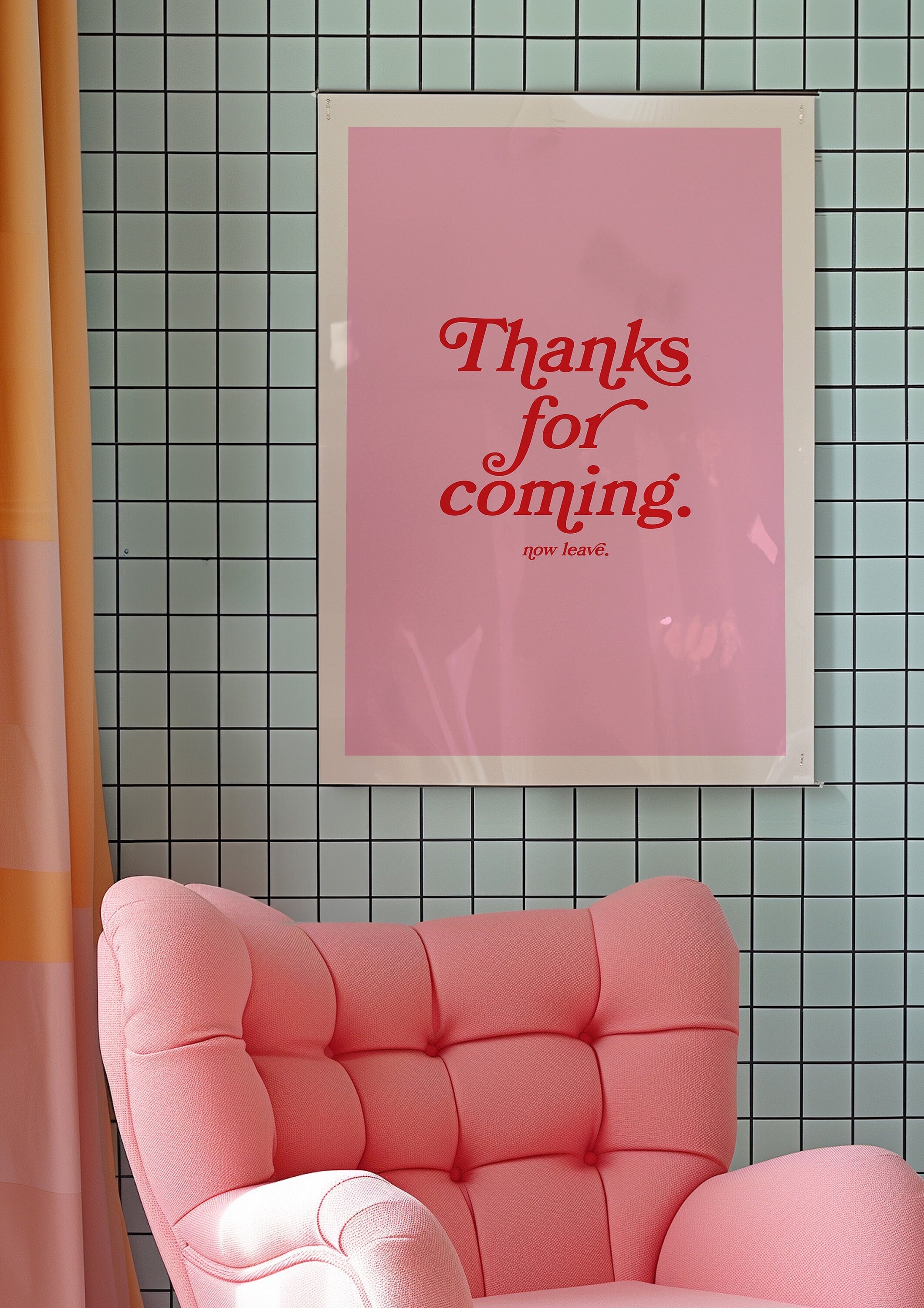 Thanks for coming-Digital Prints-Wall Art Print-Typography Art-Downloadable Print-Bar Art Prints-Living Room Decor-Funny Wall Art-Bright Art