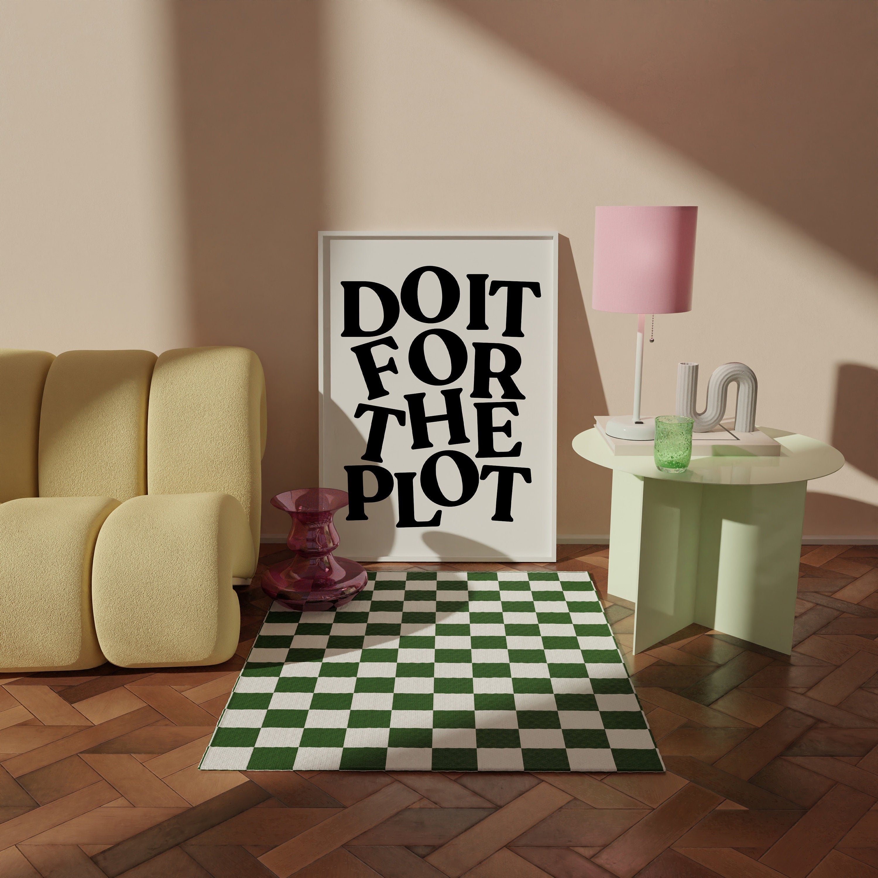 Do It For The Plot Print, Digital Download, Trendy Wall Art, Bar Cart Poster, Aesthetic Art, Girly Wall Art, Maximalist Black Decor