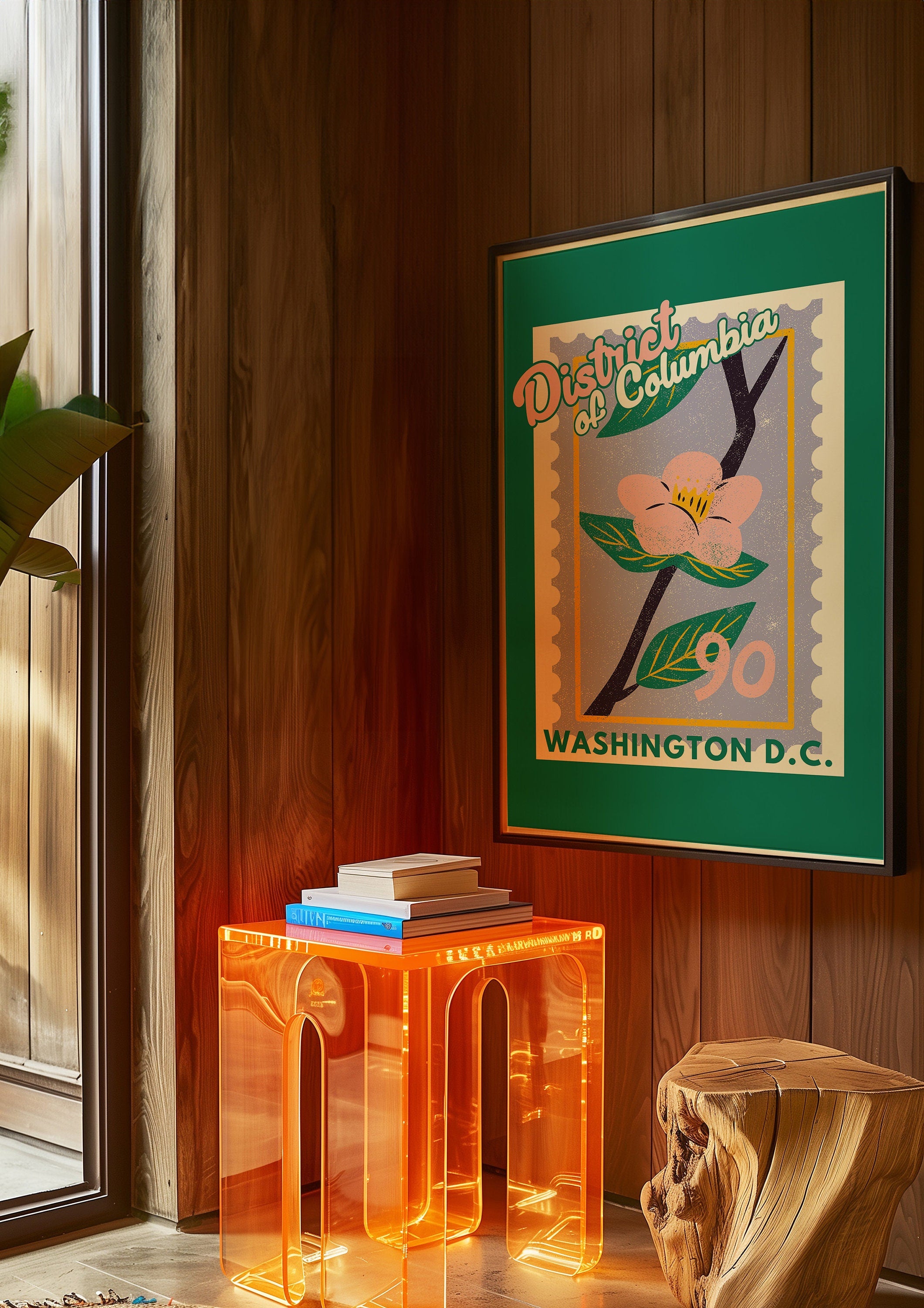 DC Art, Digital Art Download, Colorful Washington Wall Art, Cute Trendy Art, Washington Art, DC Wall Poster, Purple Posters