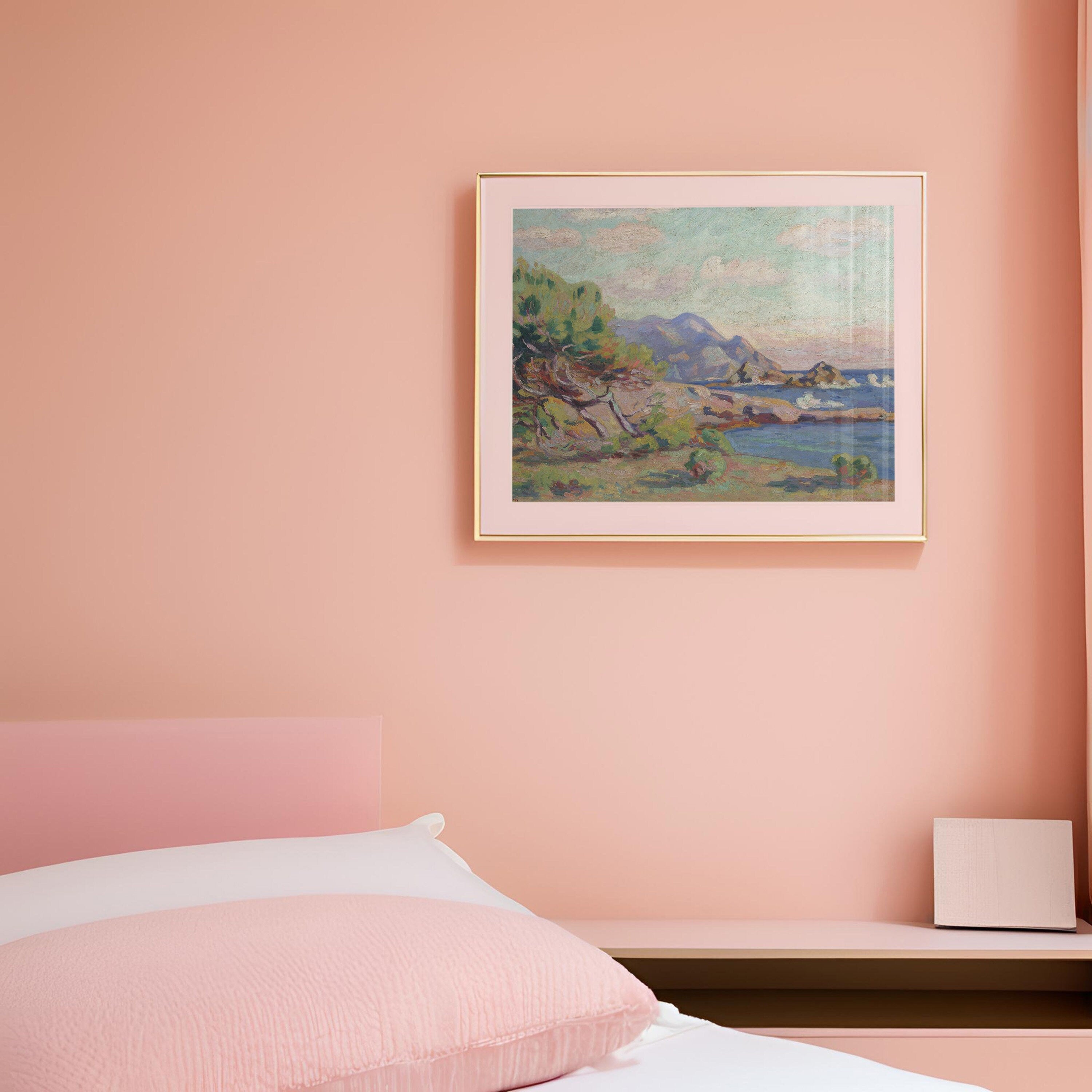 Summer Painting, Classic Art Print, Multi Color Coastal Painting, Beach Wall Art, Blue Lake Art Prints, Digital Download