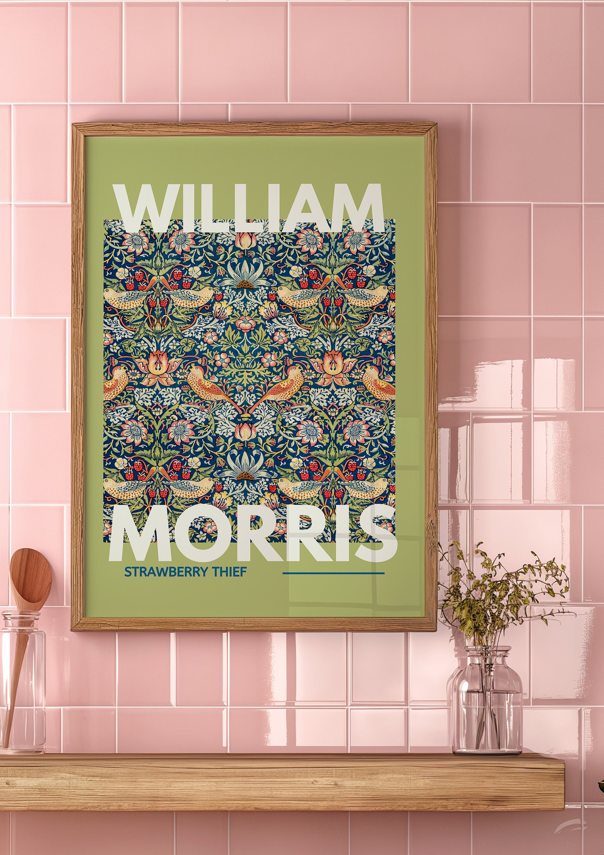 William Morris Print, William Morris Exhibition, Digital Download Poster, Vintage Wall Art, Textiles Art exhibition, Vintage Poster