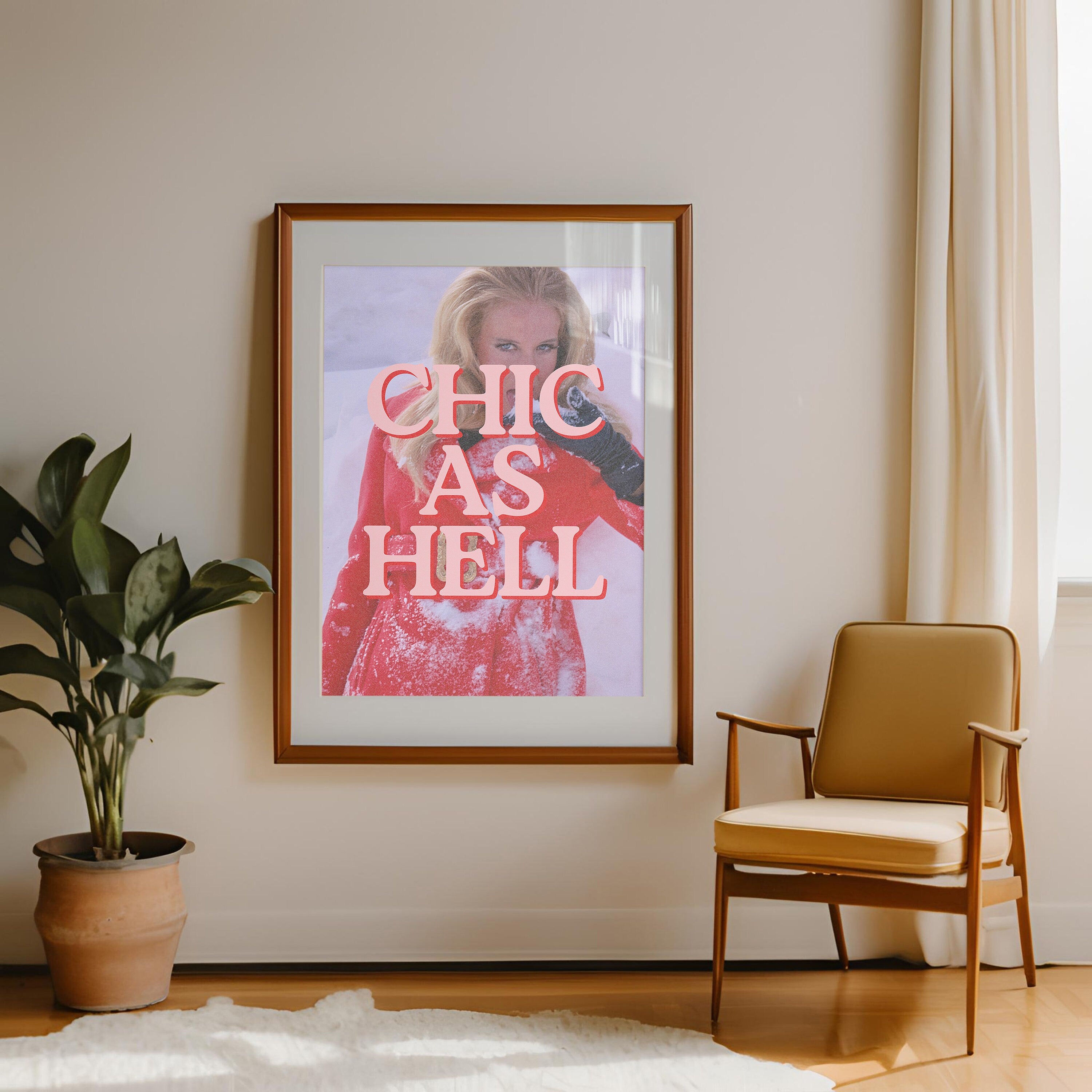 Ski Cabin Art Print, Digital Download, Winter Poster, Art for Cabin, Retro Art Print, Vintage Skiing Art Print, Chic As Hell Poster