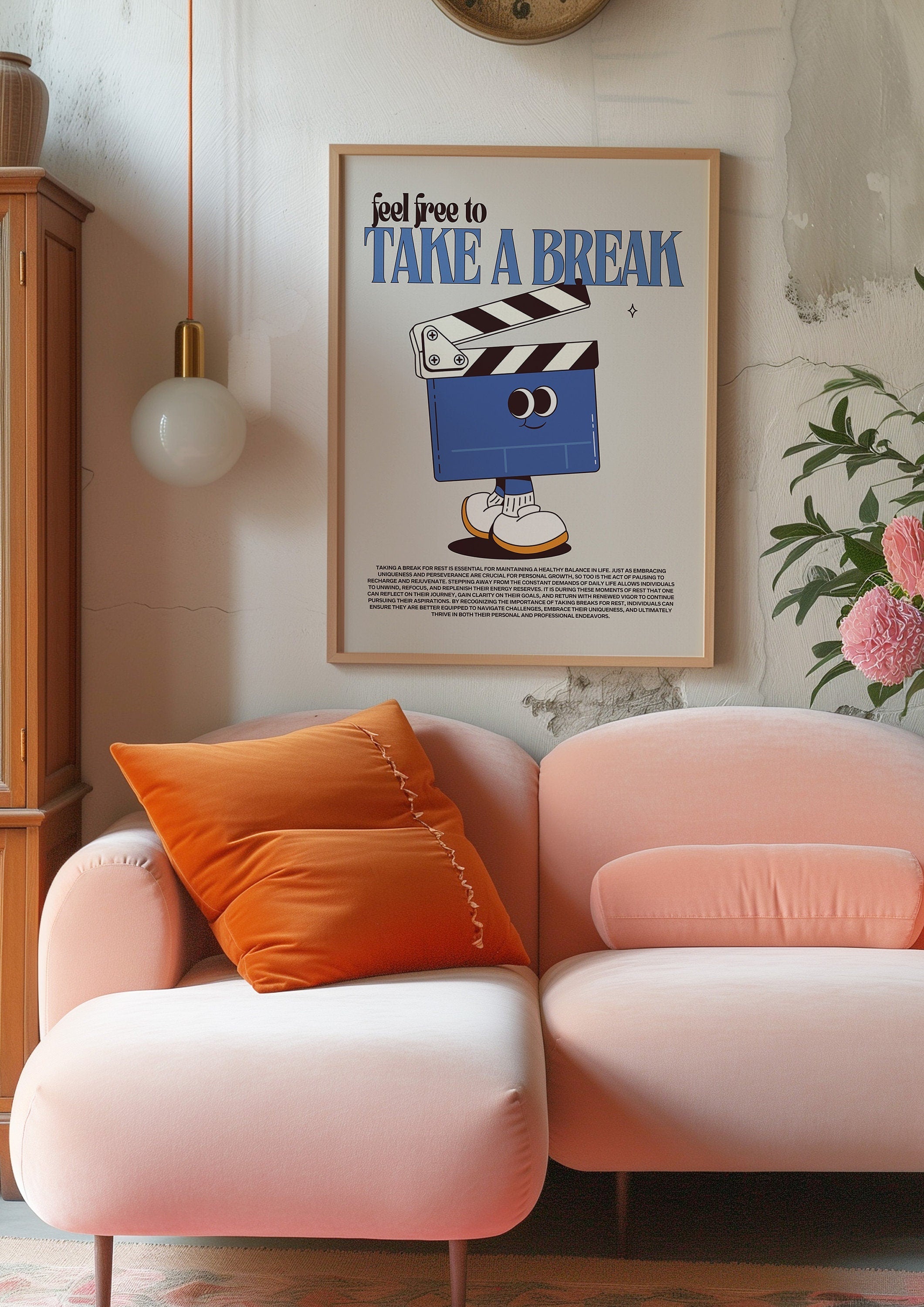 Take a Break Poster, Movie Wall Print, Fun Classroom Decor, Downloadable Art, Pop Art, Digital Print, Positive Wall Art, School Art