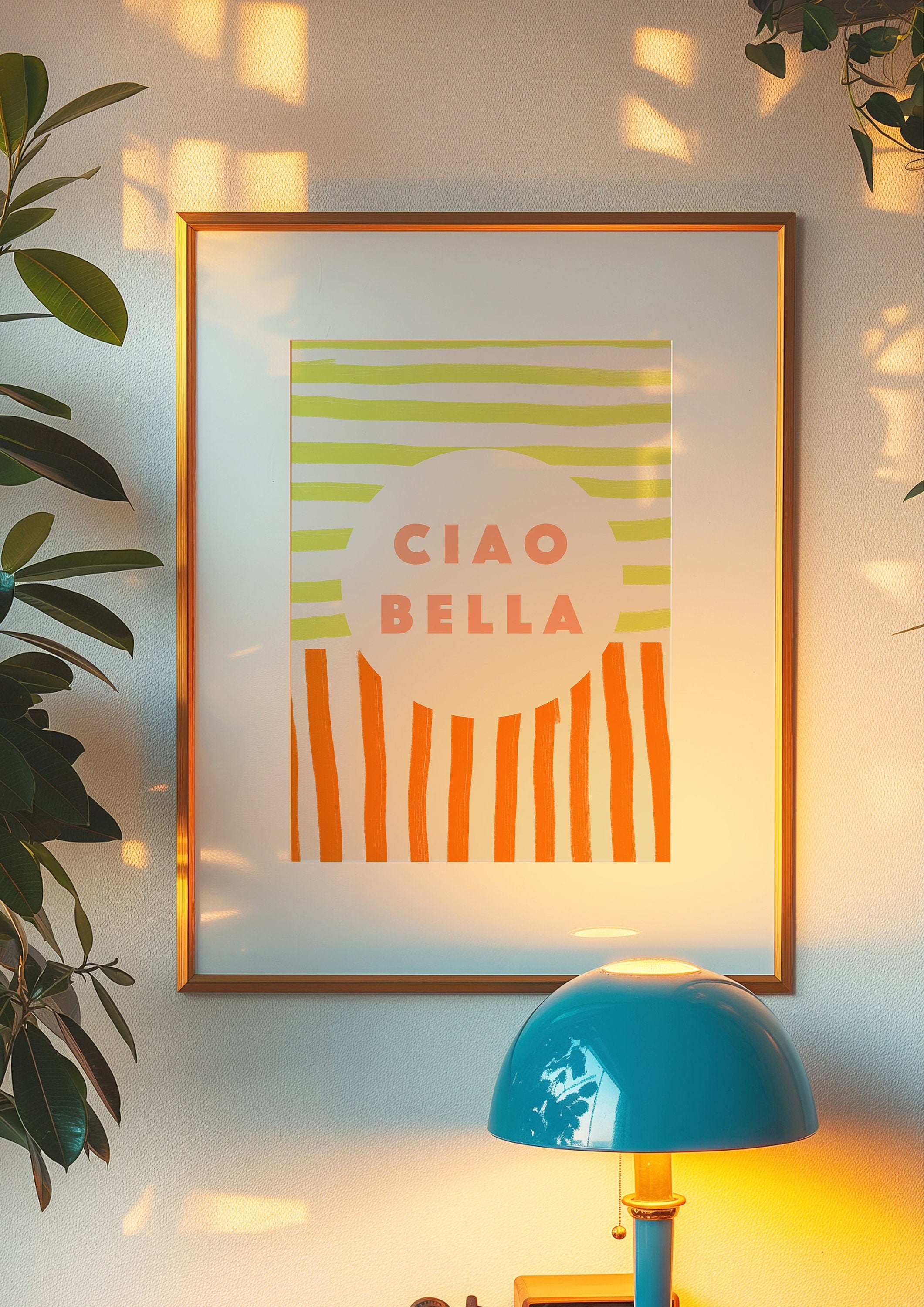 Italian Summer poster, Ciao Bella print, Vintage Poster decor, Prints Italy, European summer travel poster aesthetic dorm, Italy Poster