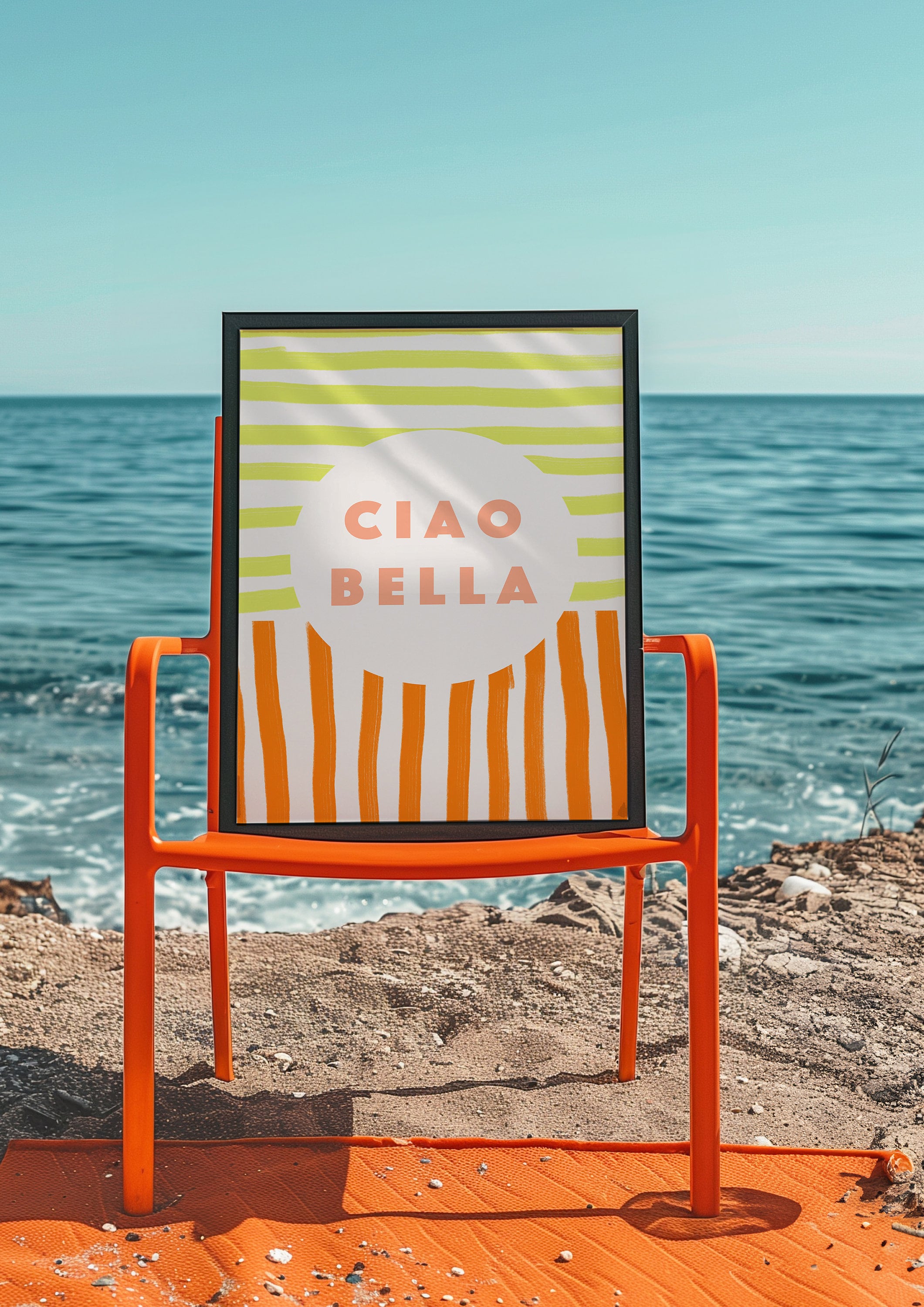 Italian Summer poster, Ciao Bella print, Vintage Poster decor, Prints Italy, European summer travel poster aesthetic dorm, Italy Poster