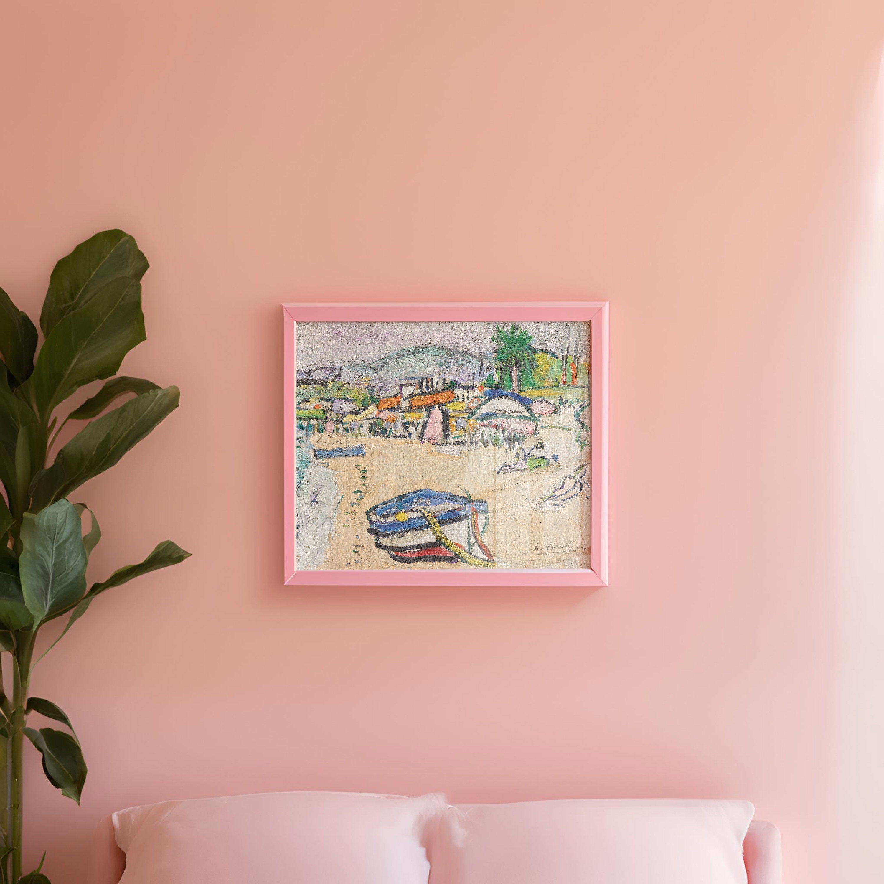 Beach Painting, Classic Art Print, Multi Color Beach Seascape Painting, Beach Wall Art, Blue Beach Prints, Digital Download