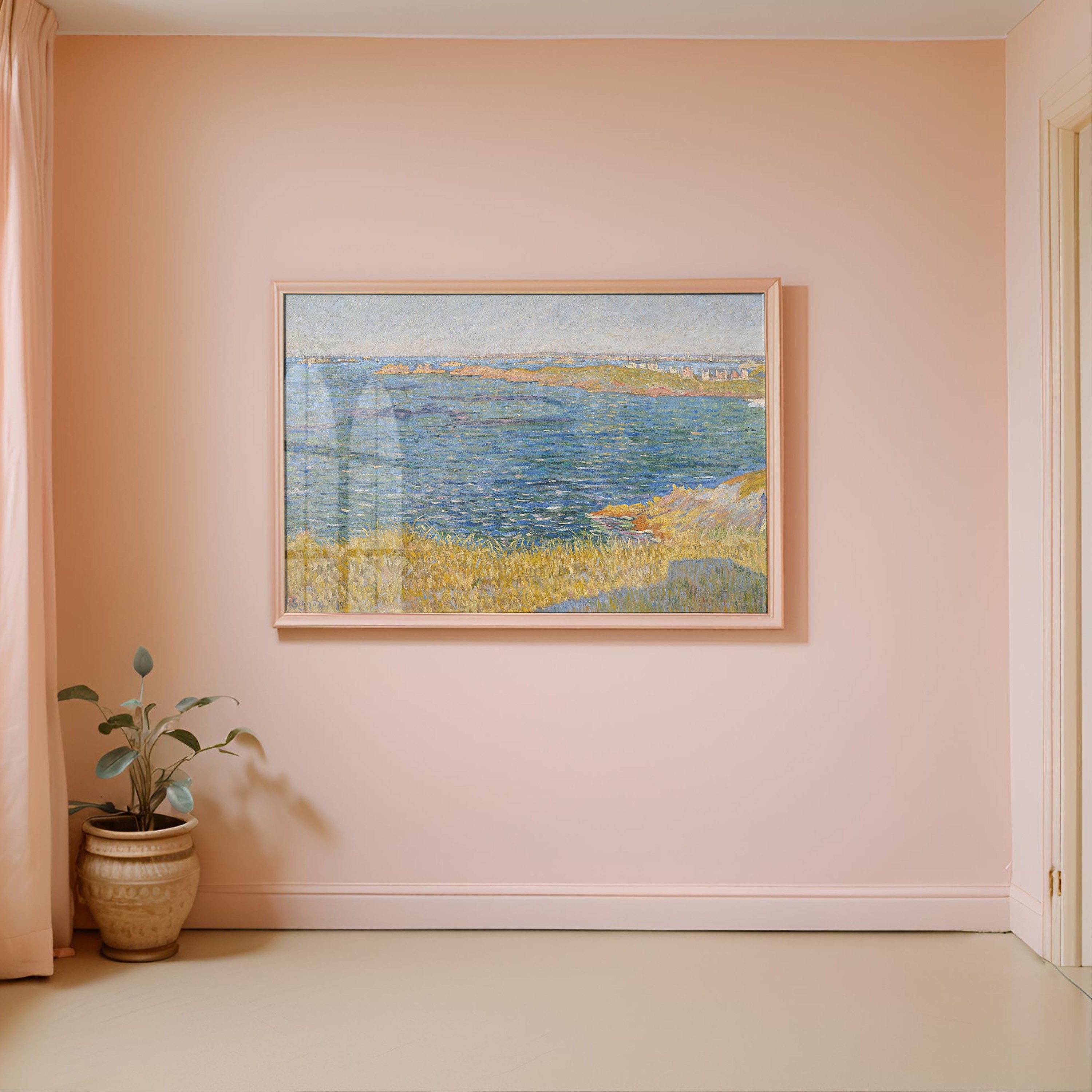 Ocean Painting, Classic Art Print, Multi Color Beach Painting, Beach Wall Art, Blue Classic Art Prints, Digital Download