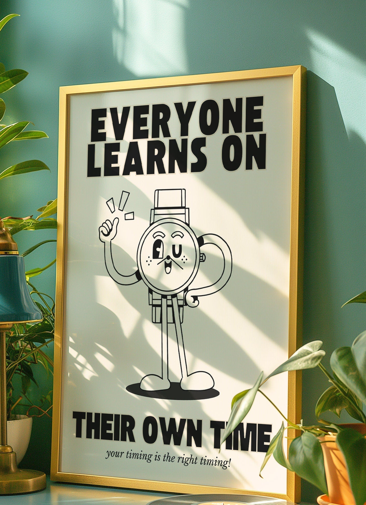 Everyone Learns On Their Own Time Beige Digital Art Print