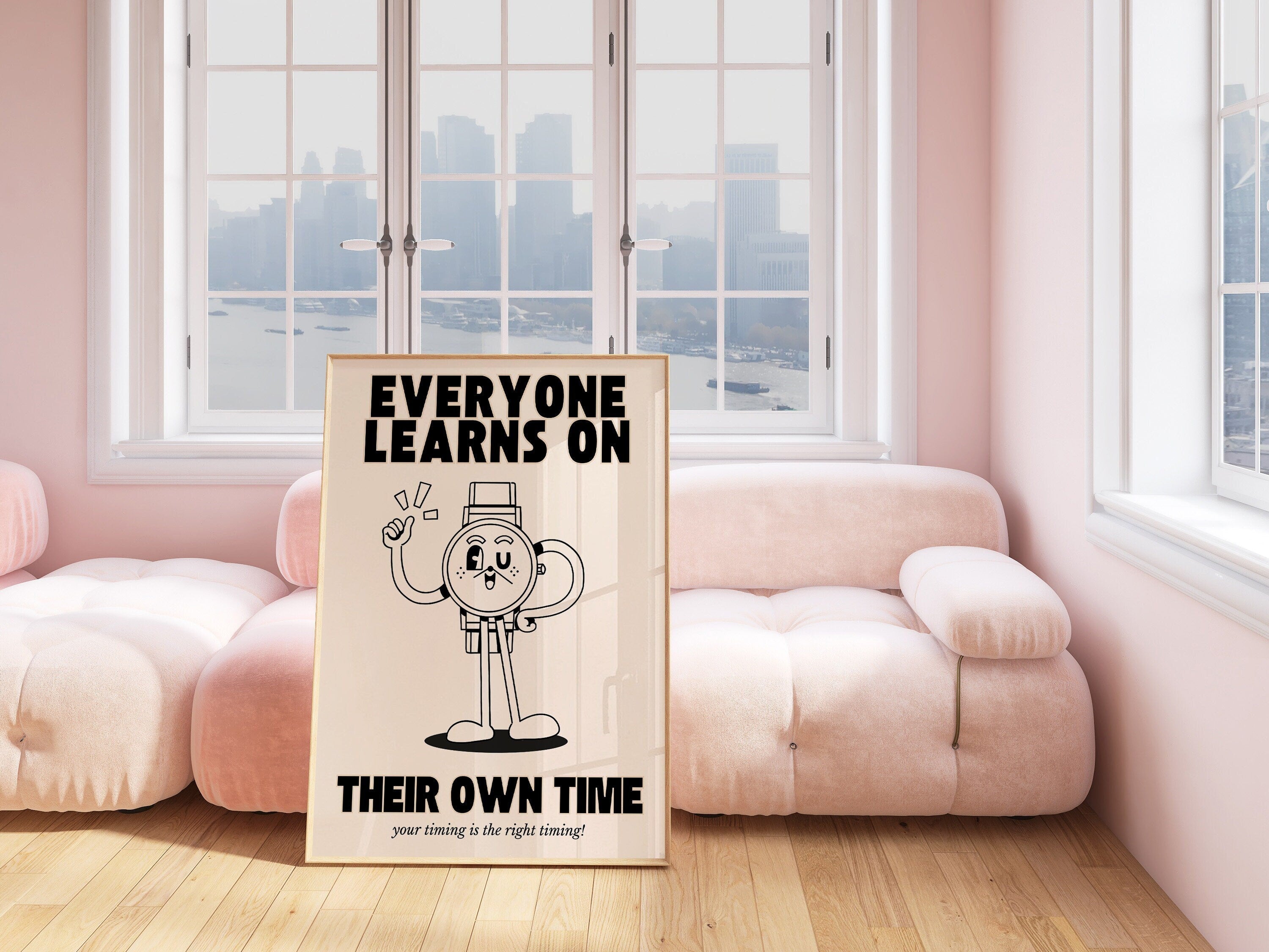 Everyone Learns On Their Own Time Beige Digital Art Print