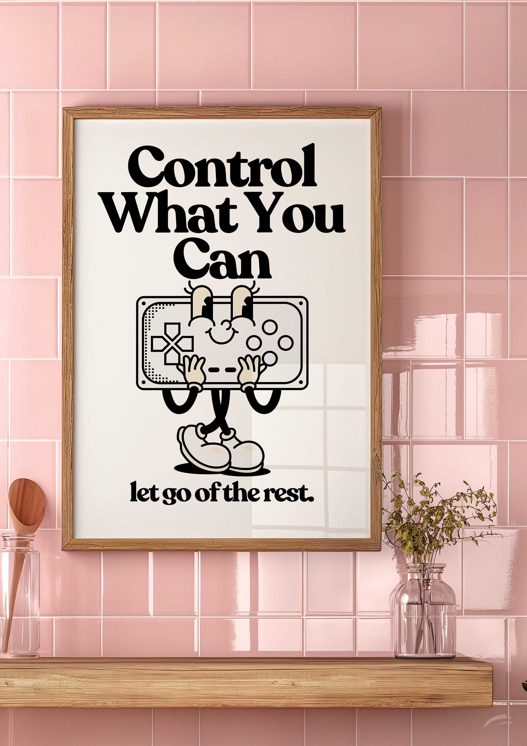 Retro Mental Health Print, Things You Can Control, Therapy Office Decor, Counseling Wall Art, Digital Download