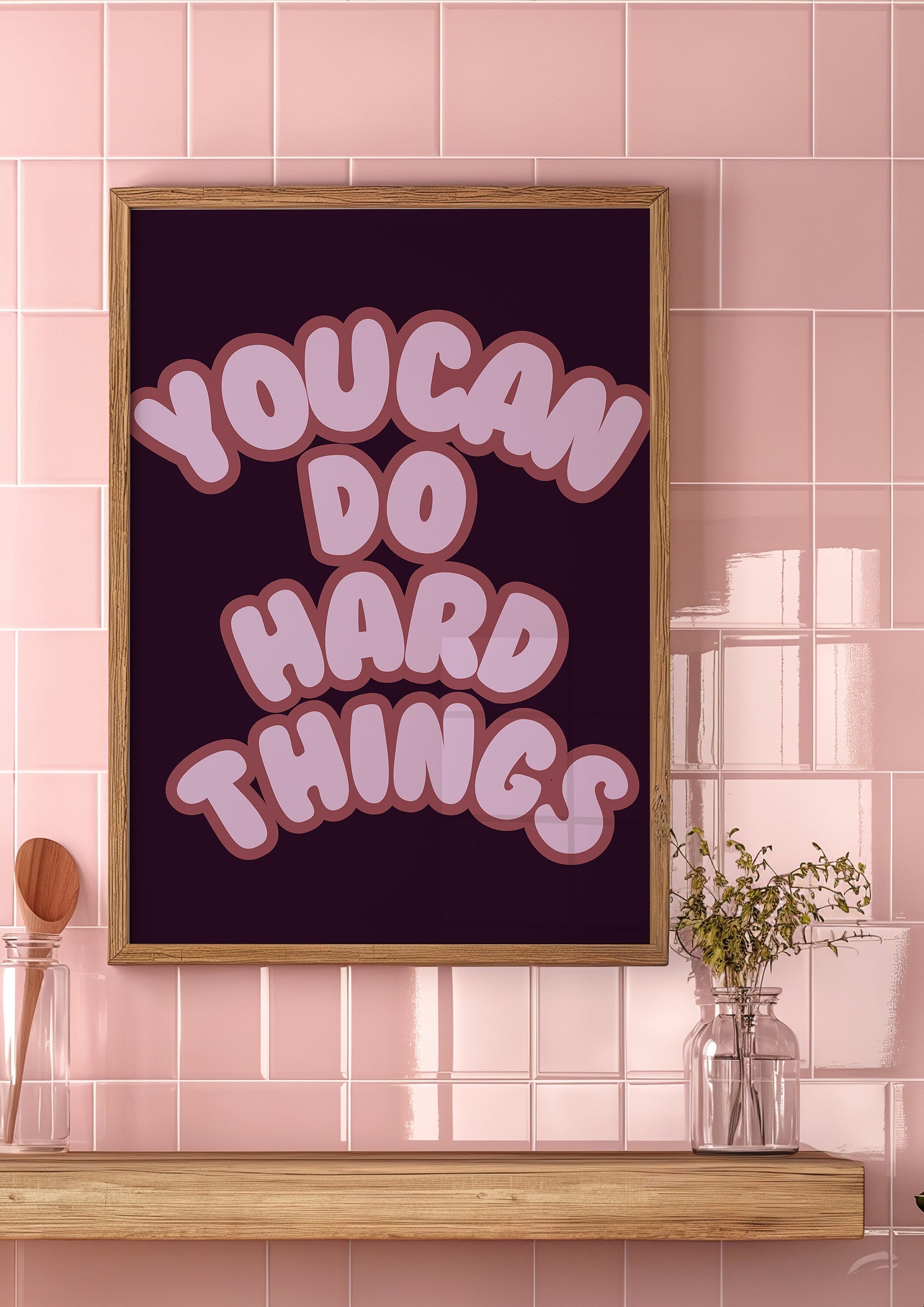 You Can Do Hard Things Purple Digital Art Print
