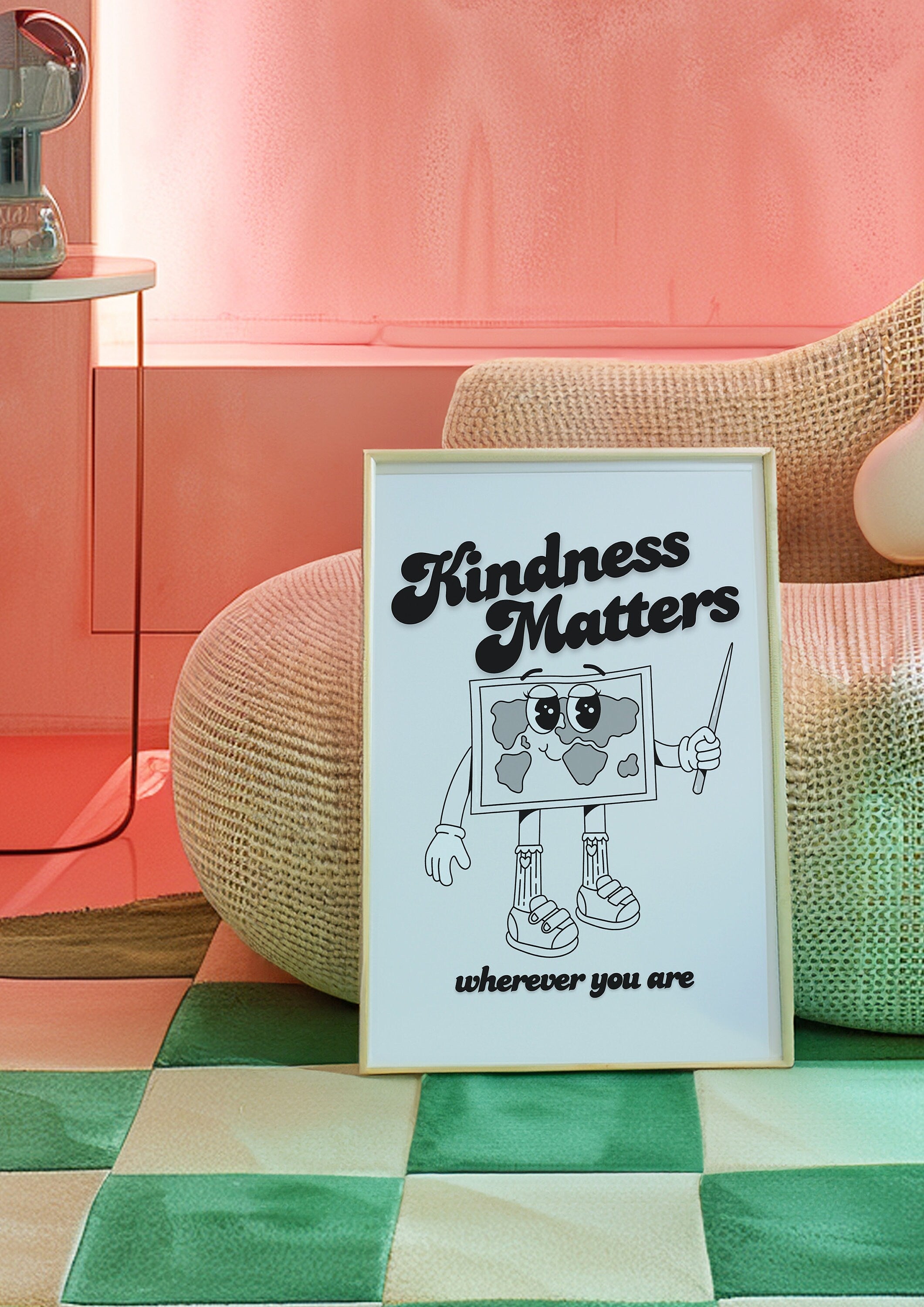 School Print, Inclusivity Digital Print, Instant Download, Kindness Matters Art, Retro Art Print, Classroom Posters, Kids Room Art