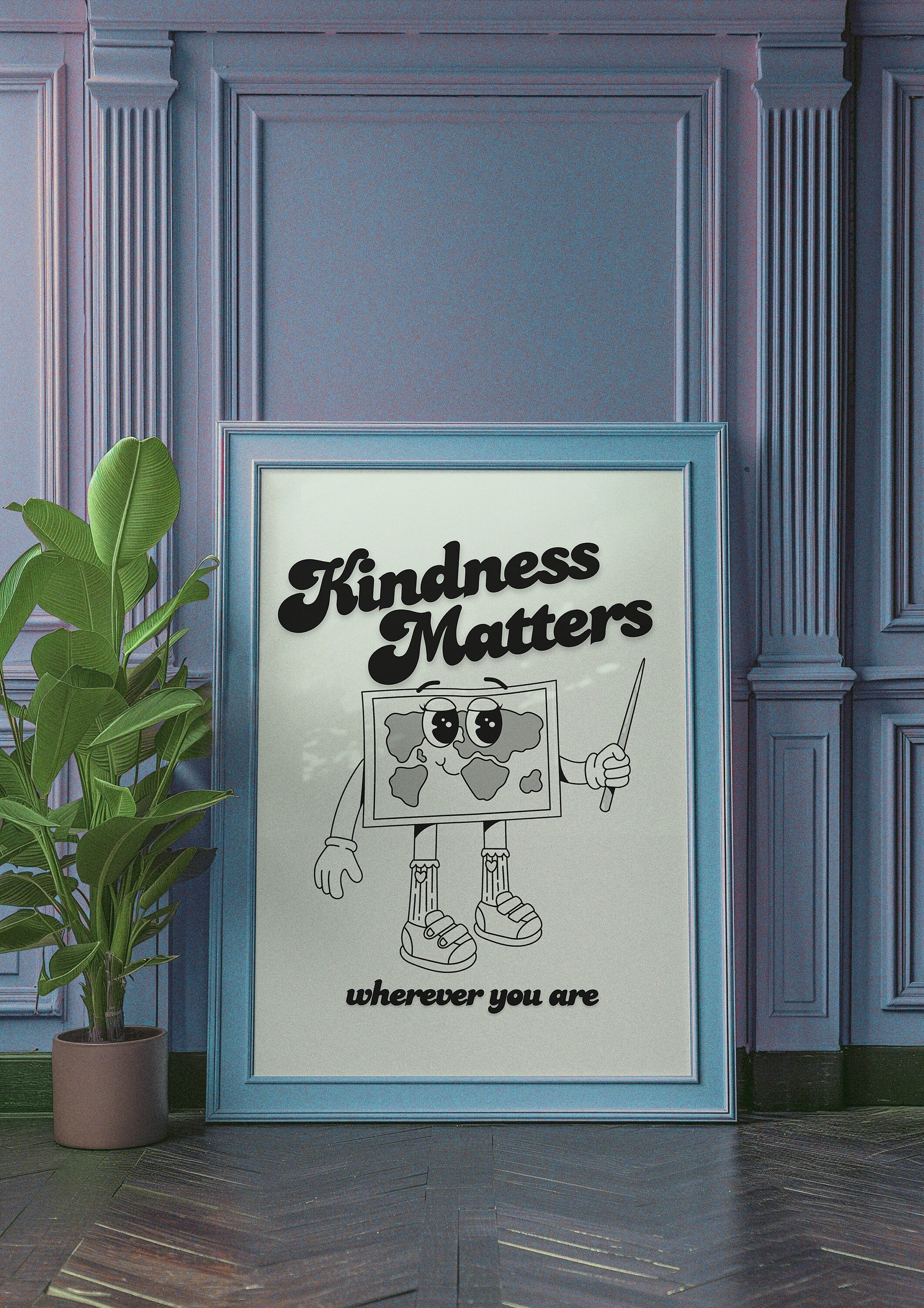 Kindness Matters Gray Digital Art Print