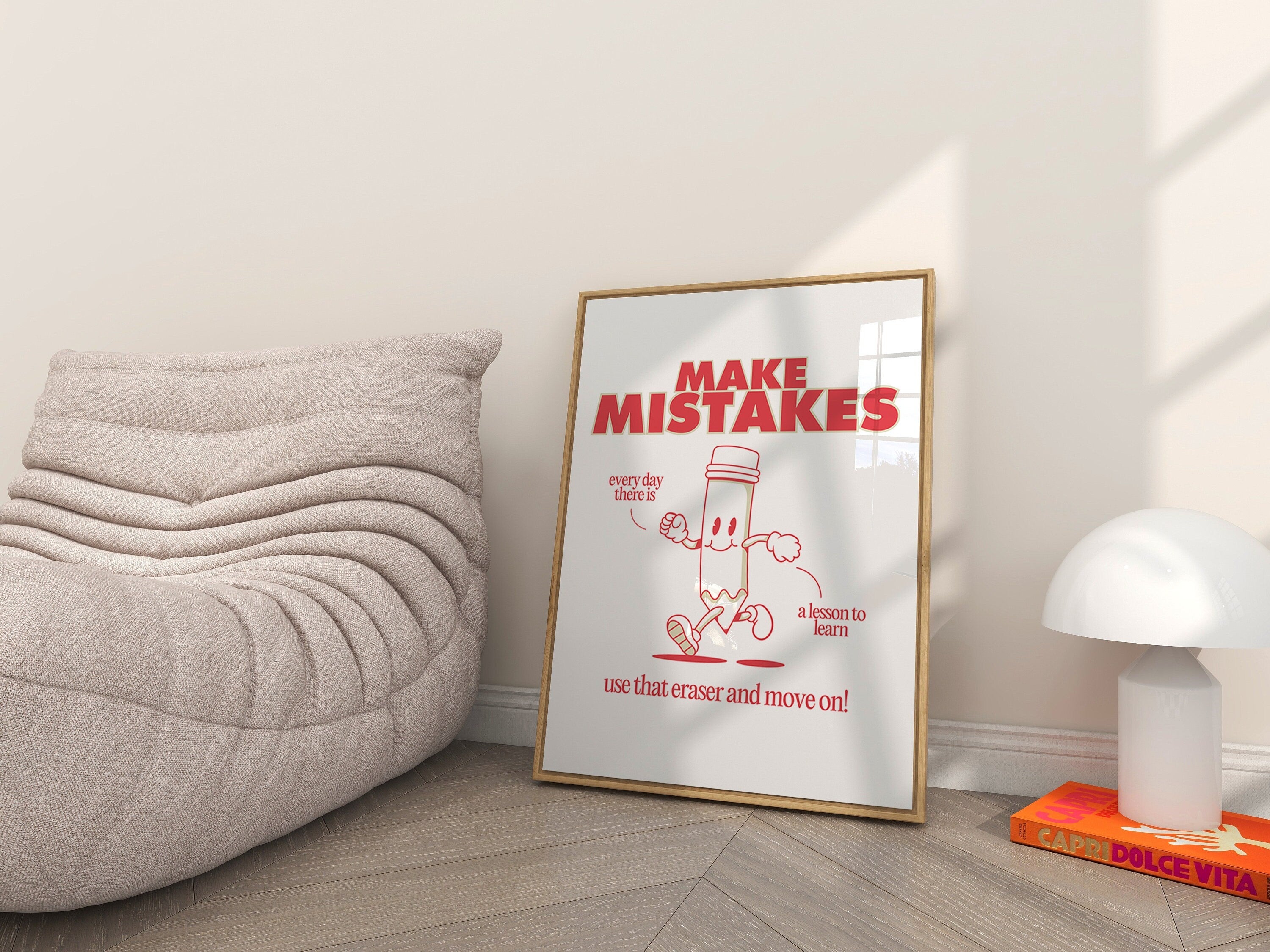 Make Mistakes Red Digital Art Print