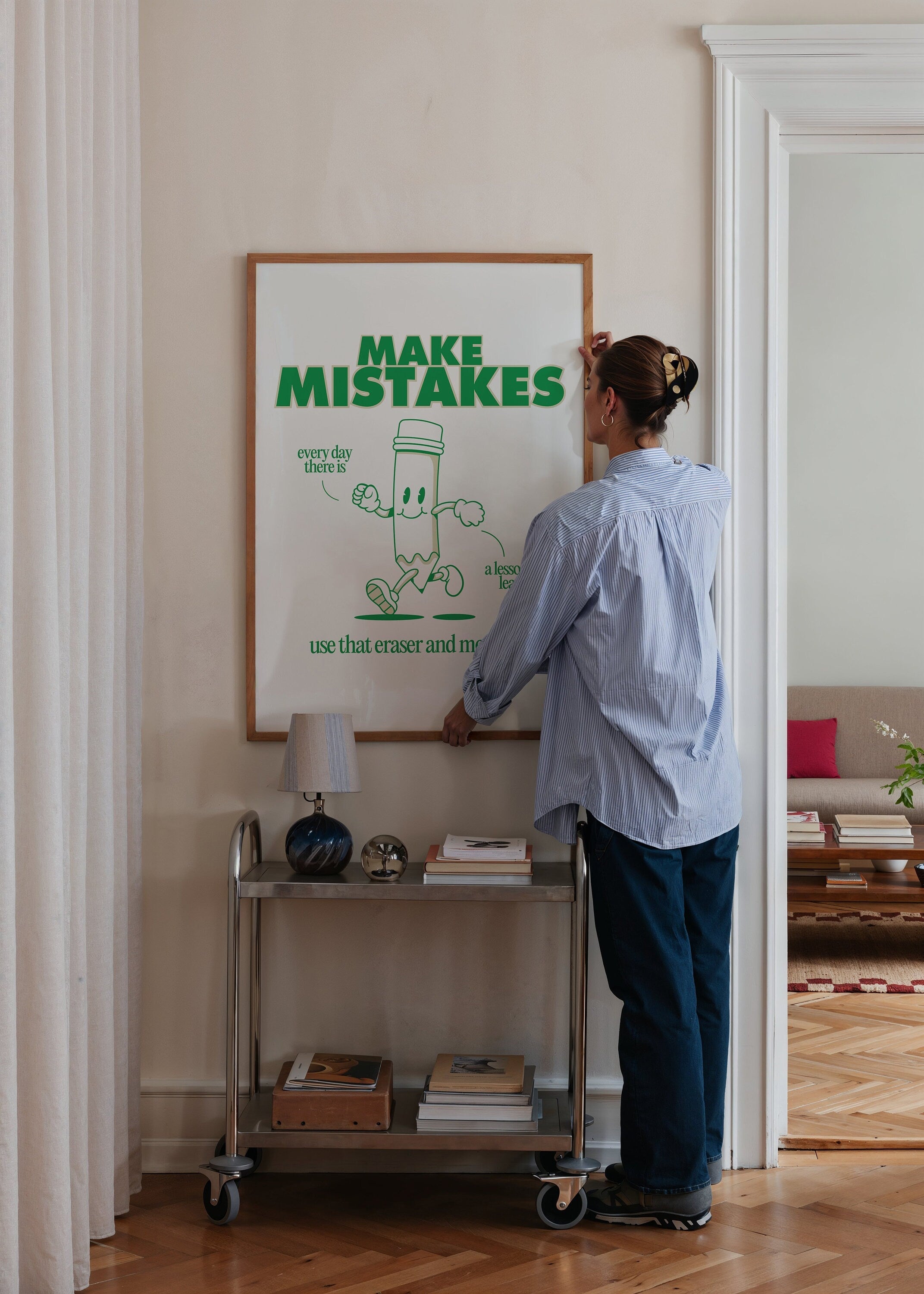 Make Mistakes Green Digital Art Print