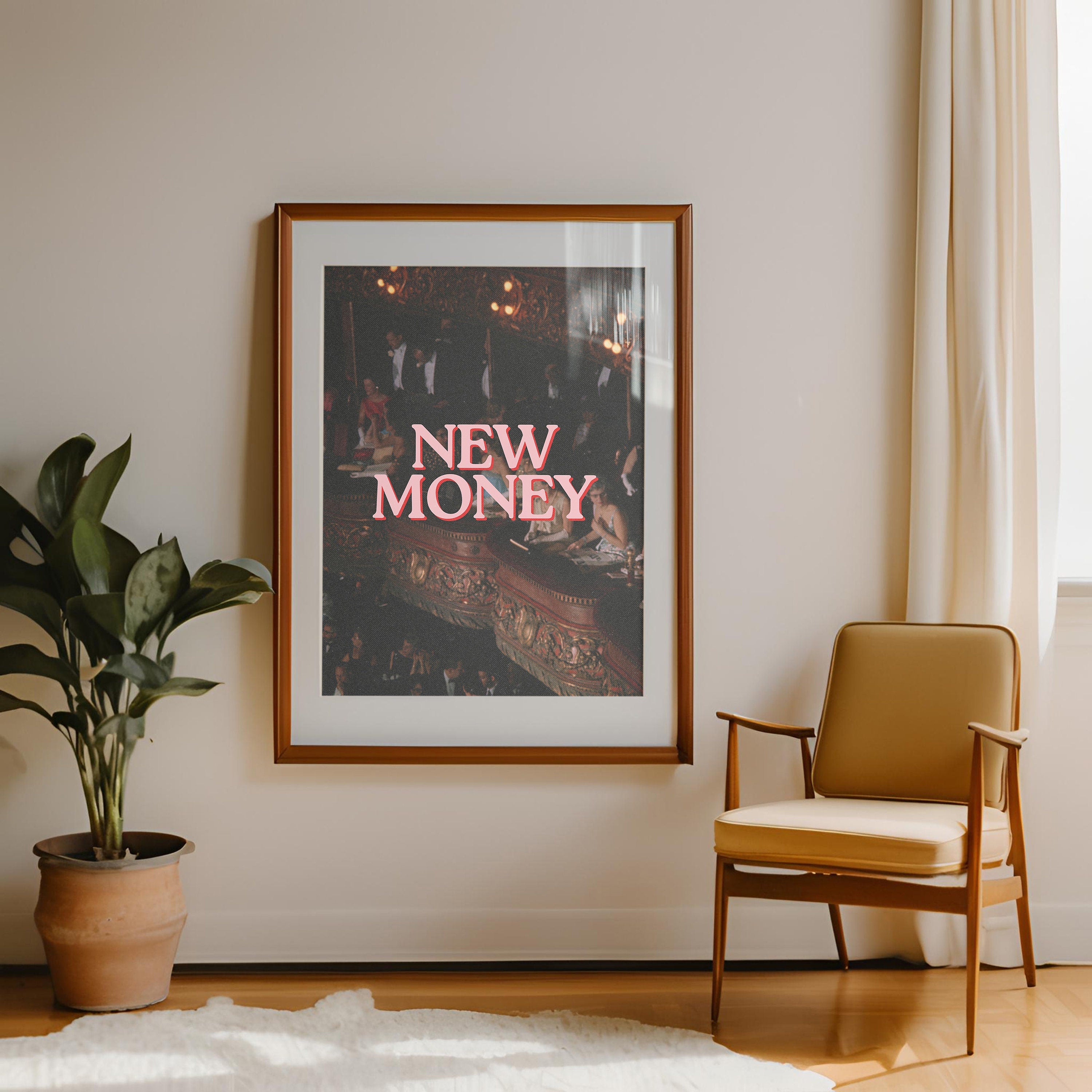 New Money, Love Print, Retro Art Print, Girly Art Decor, Apartment Decor, New York Print, Funny Art Print, Vintage Photo Decor