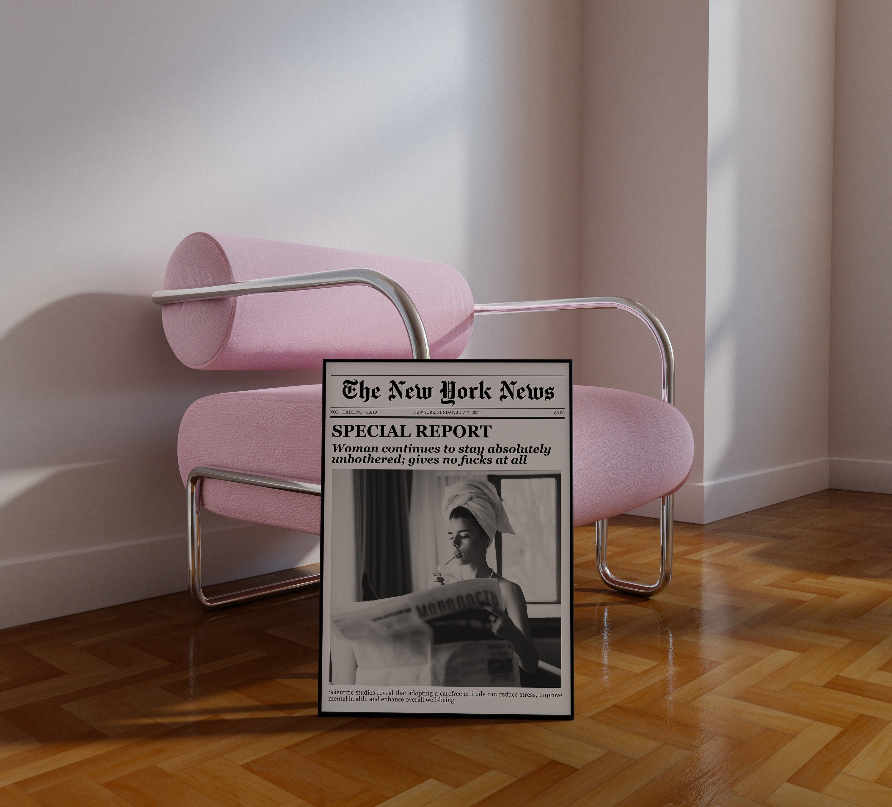 Trendy Newspapers Wall Art, New York Print, Vintage Bar Cart, It Girl Dorm Retro Wall Art, Instant Download, Dorm Decor, Apartment Art