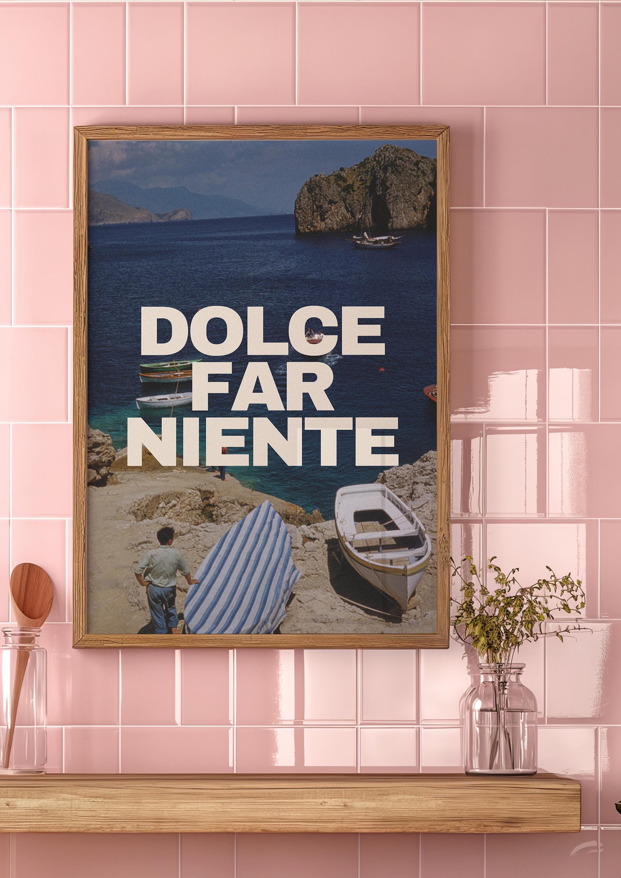 Il Dolce Far Niente Print Vintage Beachy Wall Art Italian Quote Print Italy Decor Vintage Coastal Art Print Italy Digital Download 1 Print