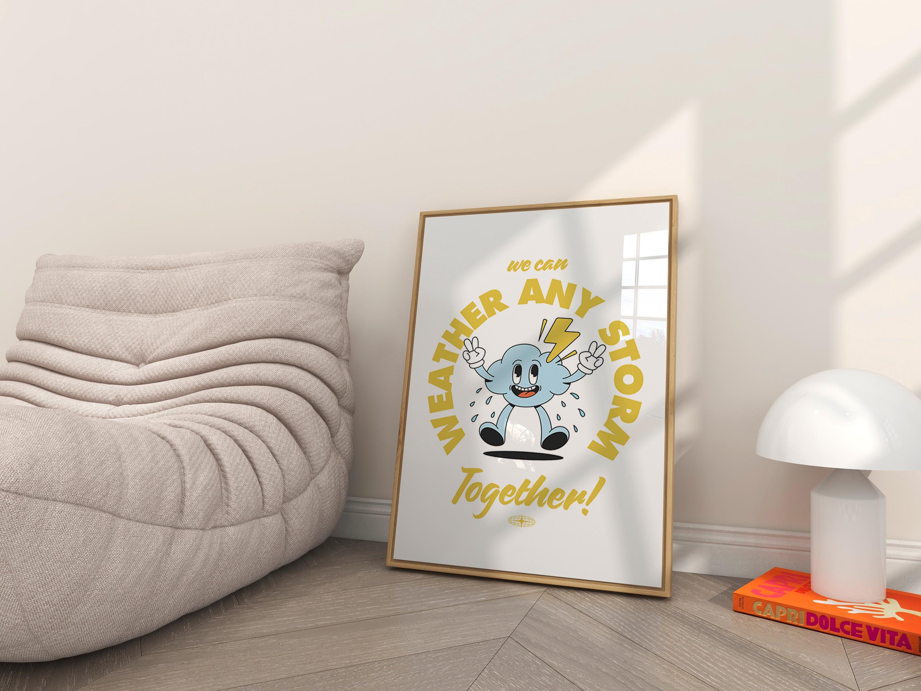 Classroom Art ,Kids Room Art, Downloadable Print, Cartoon Art Print, Trendy Posters, Vintage Mascot Art, Cute Positive Art, Earth Art