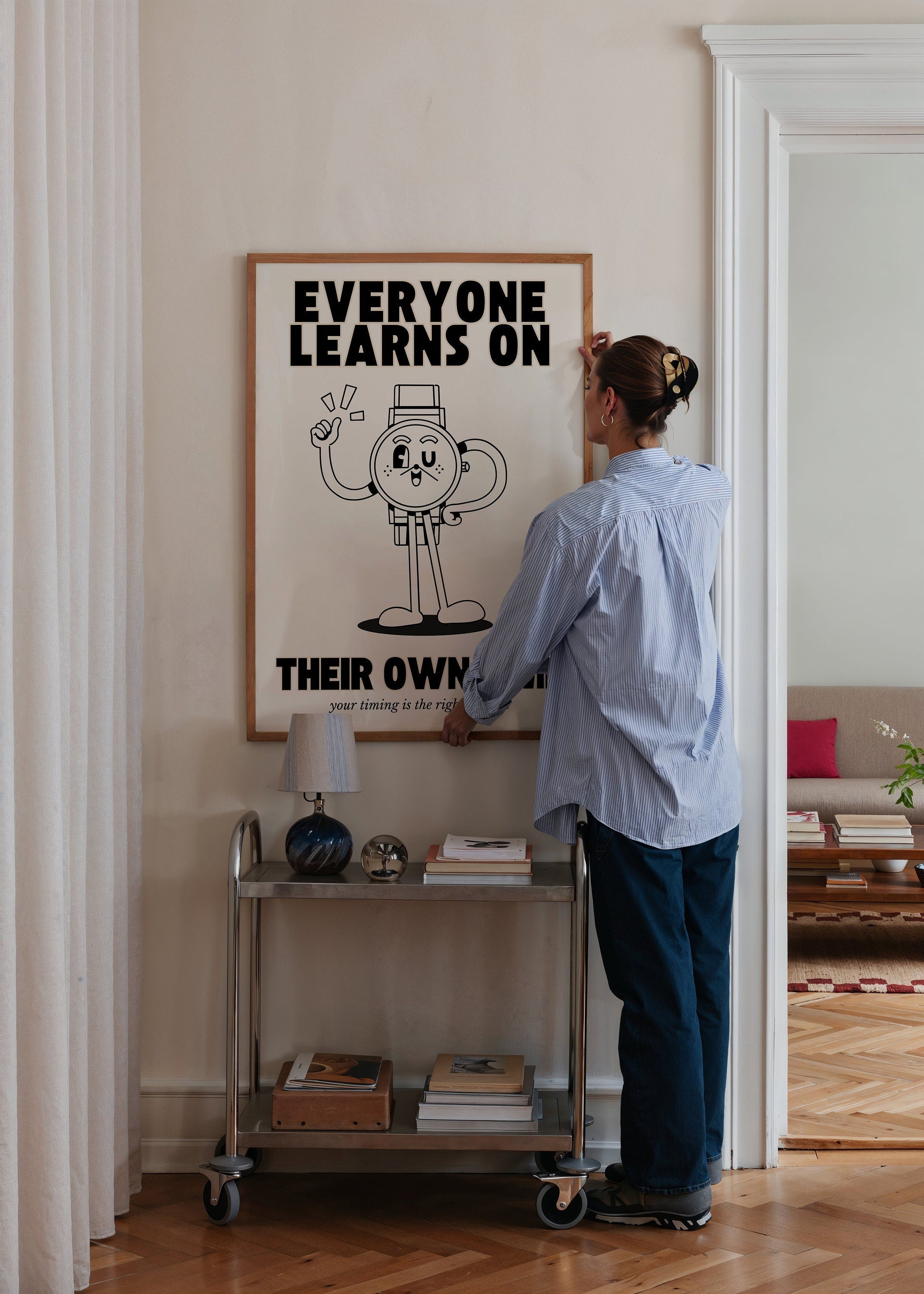 Everyone Learns On Their Own Time Beige Digital Art Print
