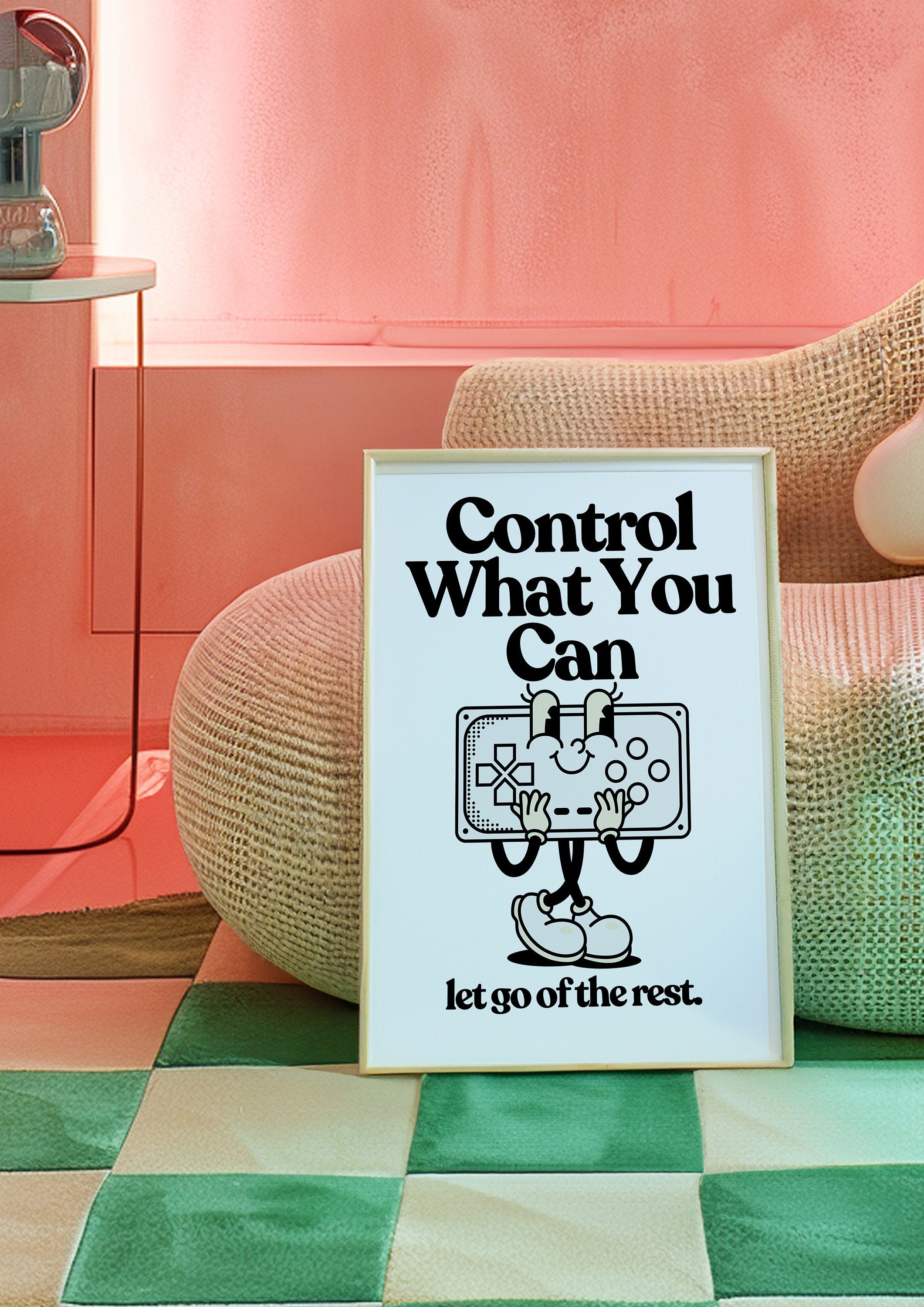 Retro Mental Health Print, Things You Can Control, Therapy Office Decor, Counseling Wall Art, Digital Download