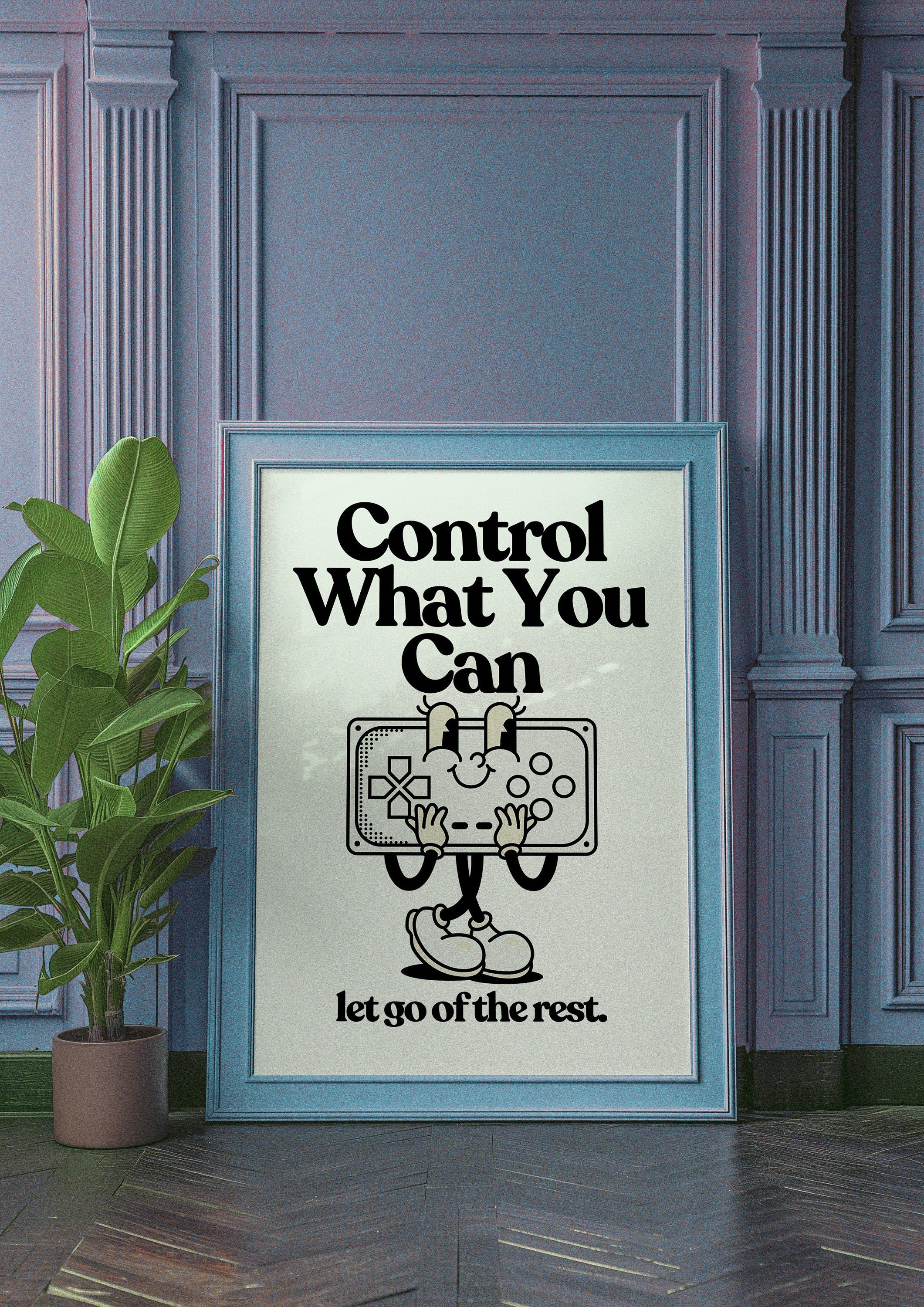 Retro Mental Health Print, Things You Can Control, Therapy Office Decor, Counseling Wall Art, Digital Download