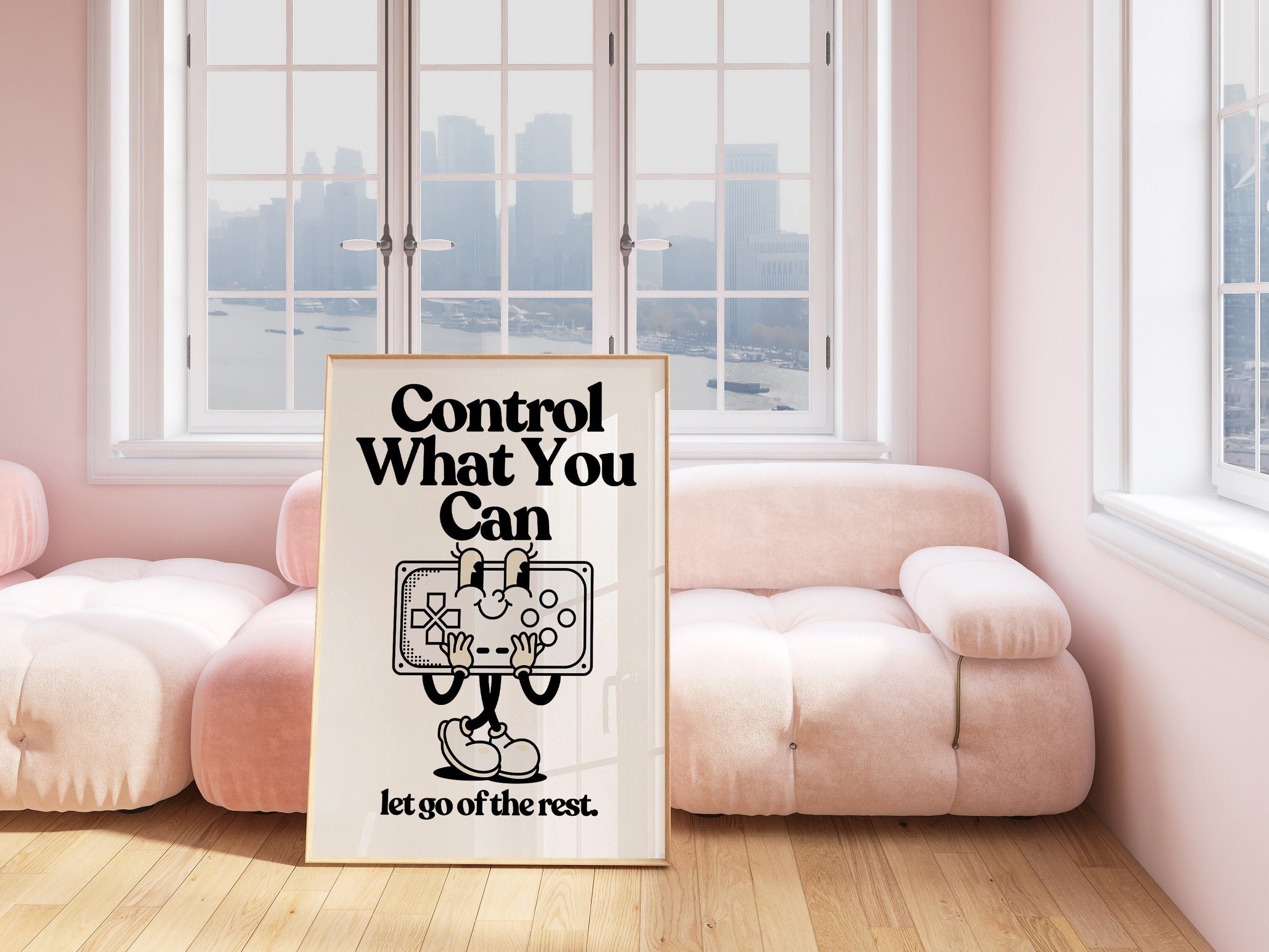 Retro Mental Health Print, Things You Can Control, Therapy Office Decor, Counseling Wall Art, Digital Download