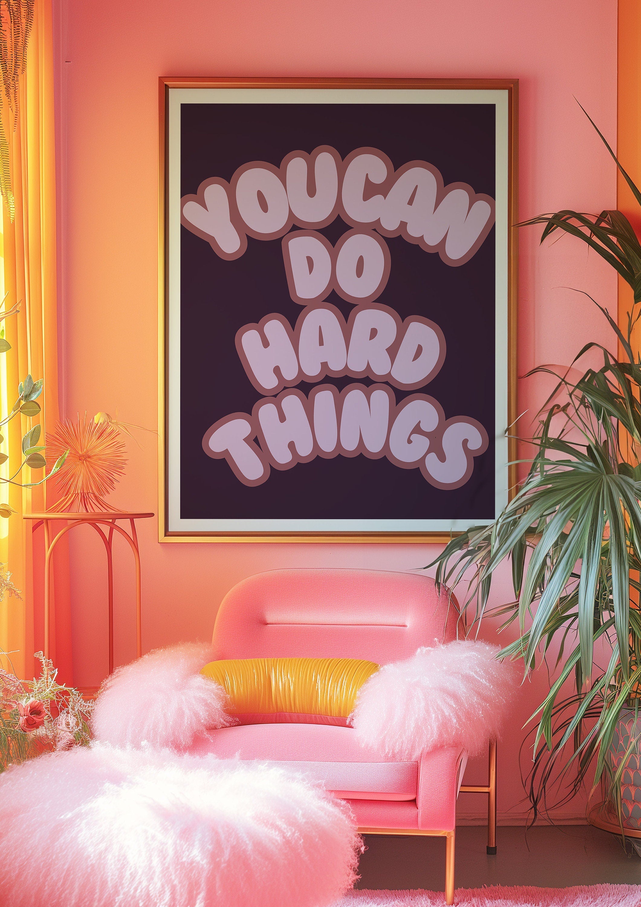 You Can Do Hard Things Purple Digital Art Print
