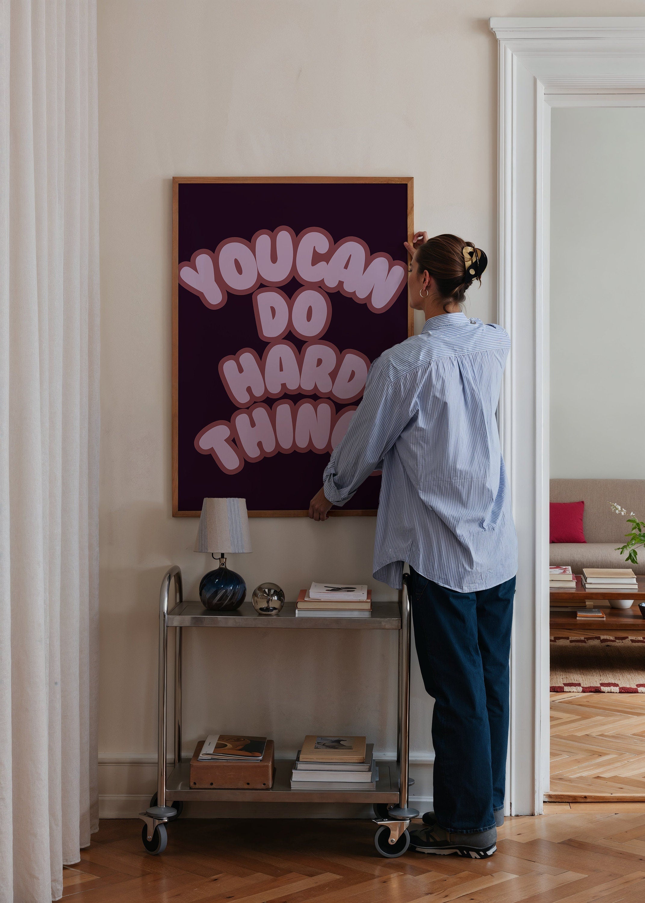 You Can Do Hard Things Purple Digital Art Print